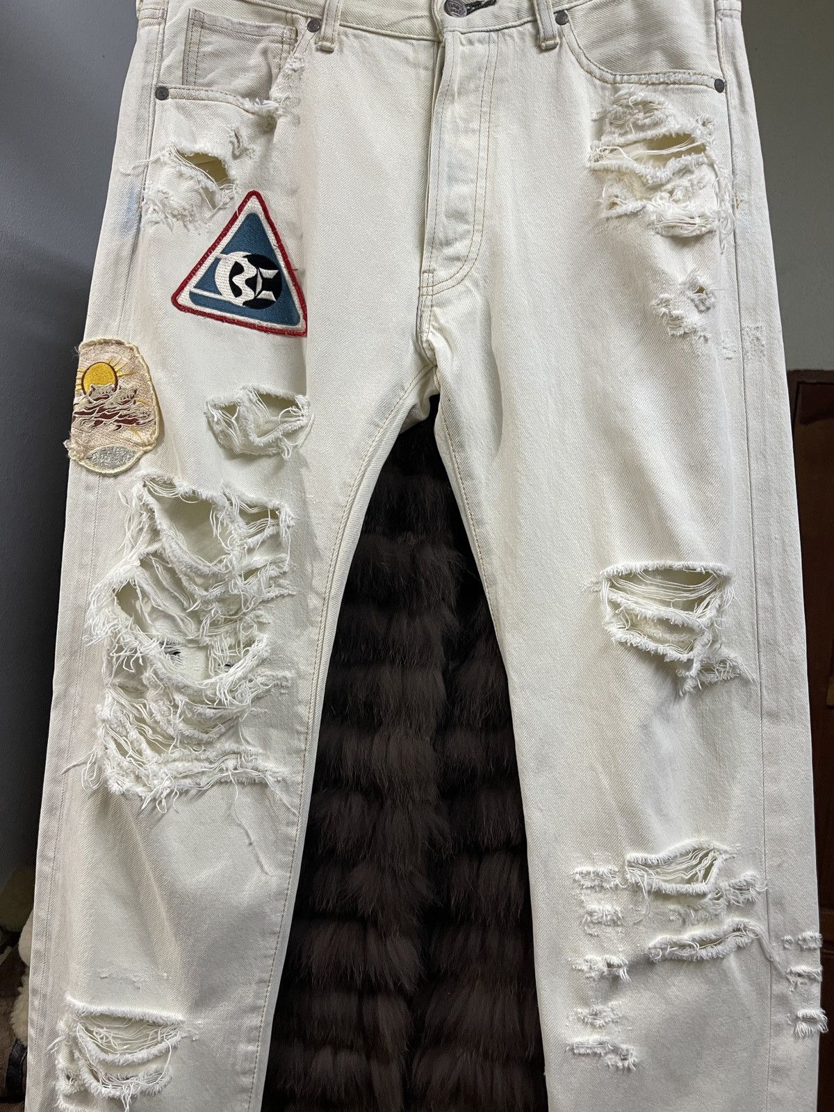 Billionaire Boys Club BBC Destroyed Ripped Jeans Size US 32 / EU 48 - 3 Thumbnail