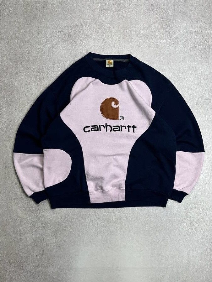 Carhartt Vintage 90s Carhartt Custom Made Patchwork Sweatshirt XL Size US XL / EU 56 / 4 - 1 Thumbnail