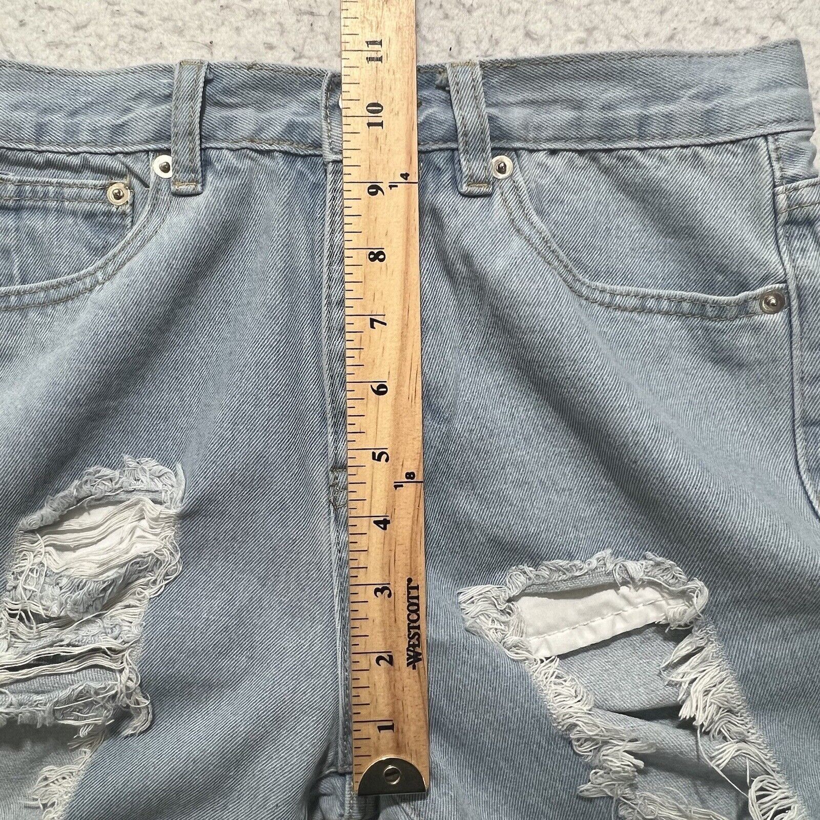 PRINCESS POLLY Princess Polly 4 (28x25) Straight Leg High Rise Ripped Jeans Size 27" / US 4 / IT 40 - 9 Thumbnail