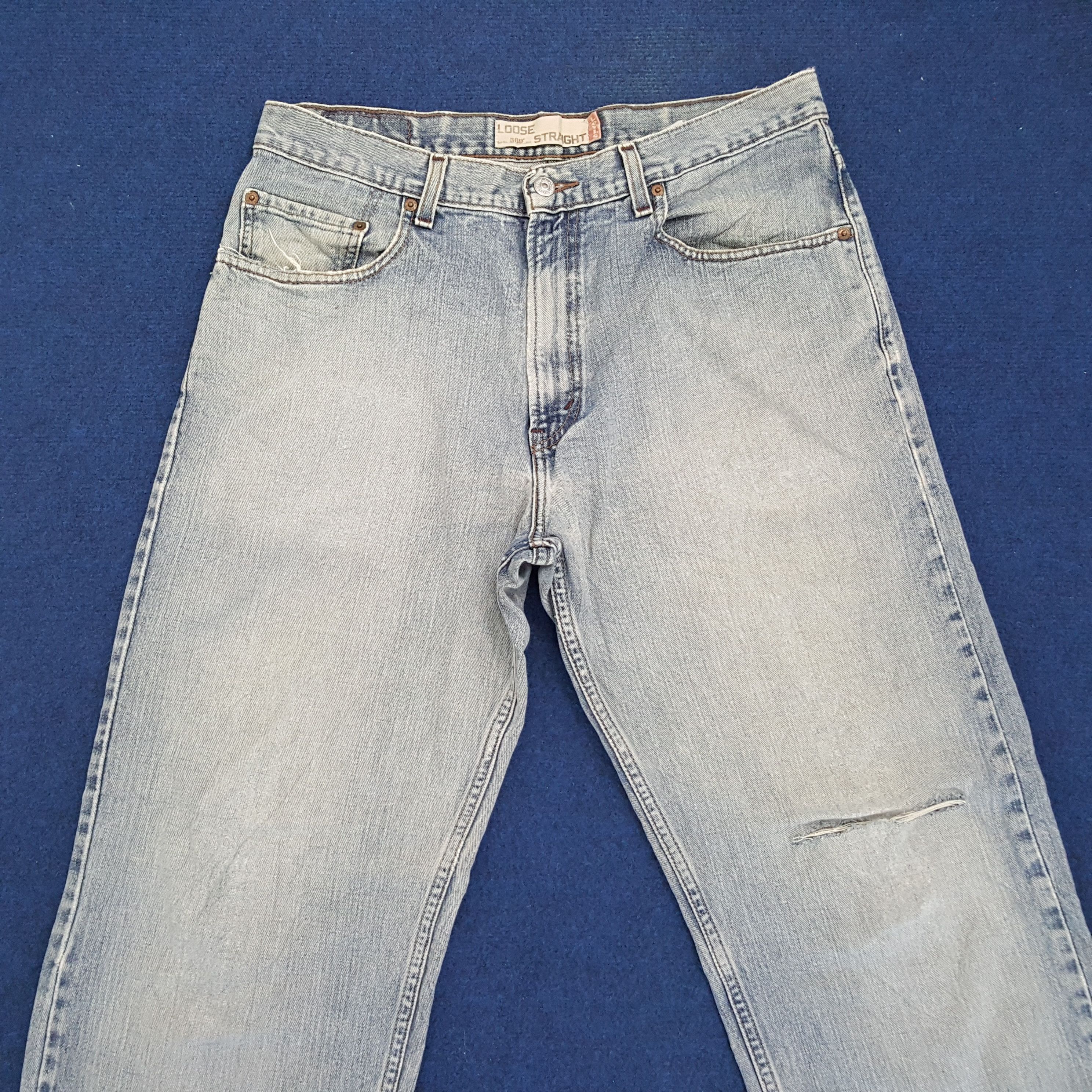 Levi's × Vintage Vintage Levi's 569 Loose Straight Distressed Jeans Size US 34 / EU 50 - 4 Thumbnail