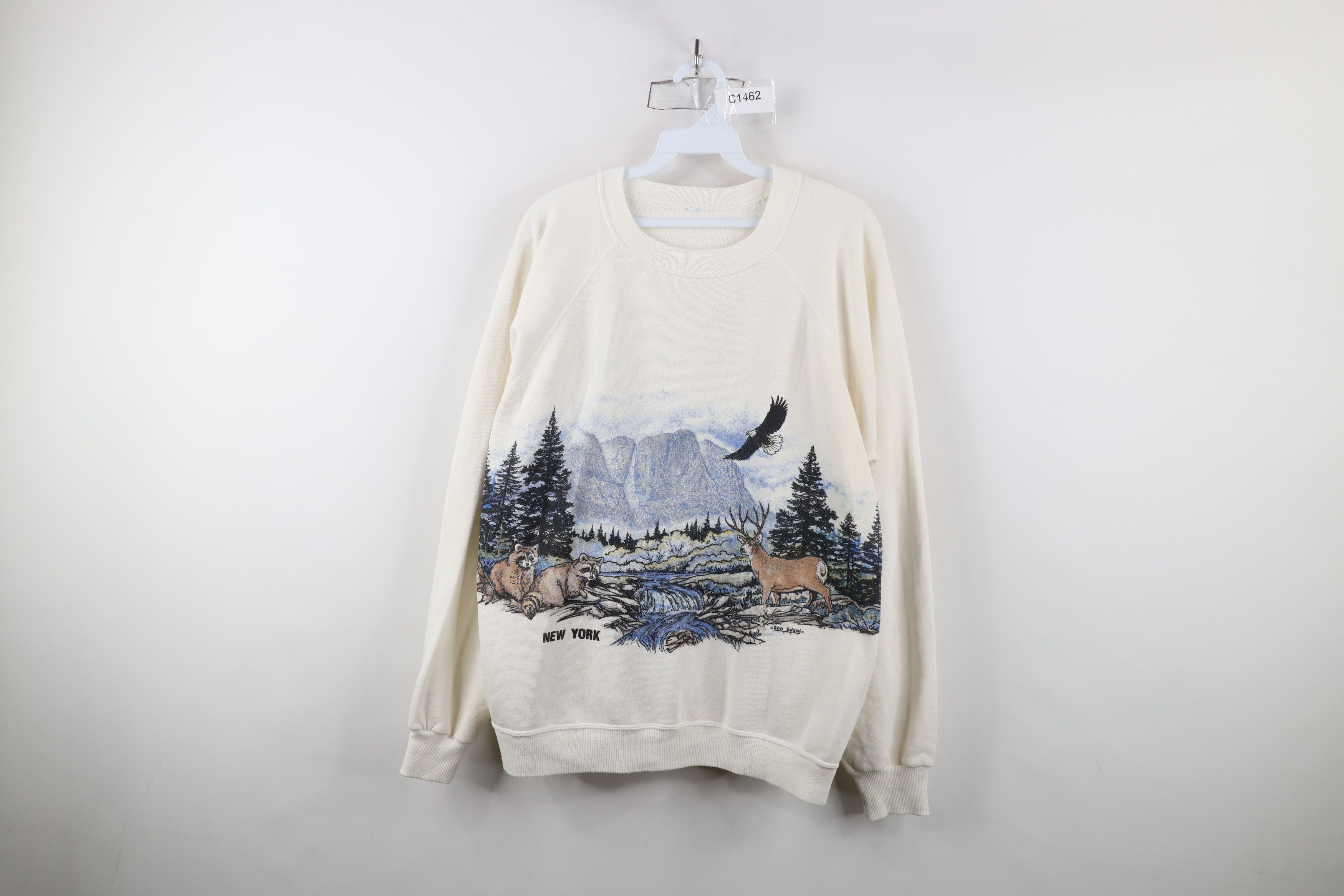 Vintage Vintage 90s Streetwear Nature All Over Print Sweatshirt USA Size US XL / EU 56 / 4 - 1 Thumbnail