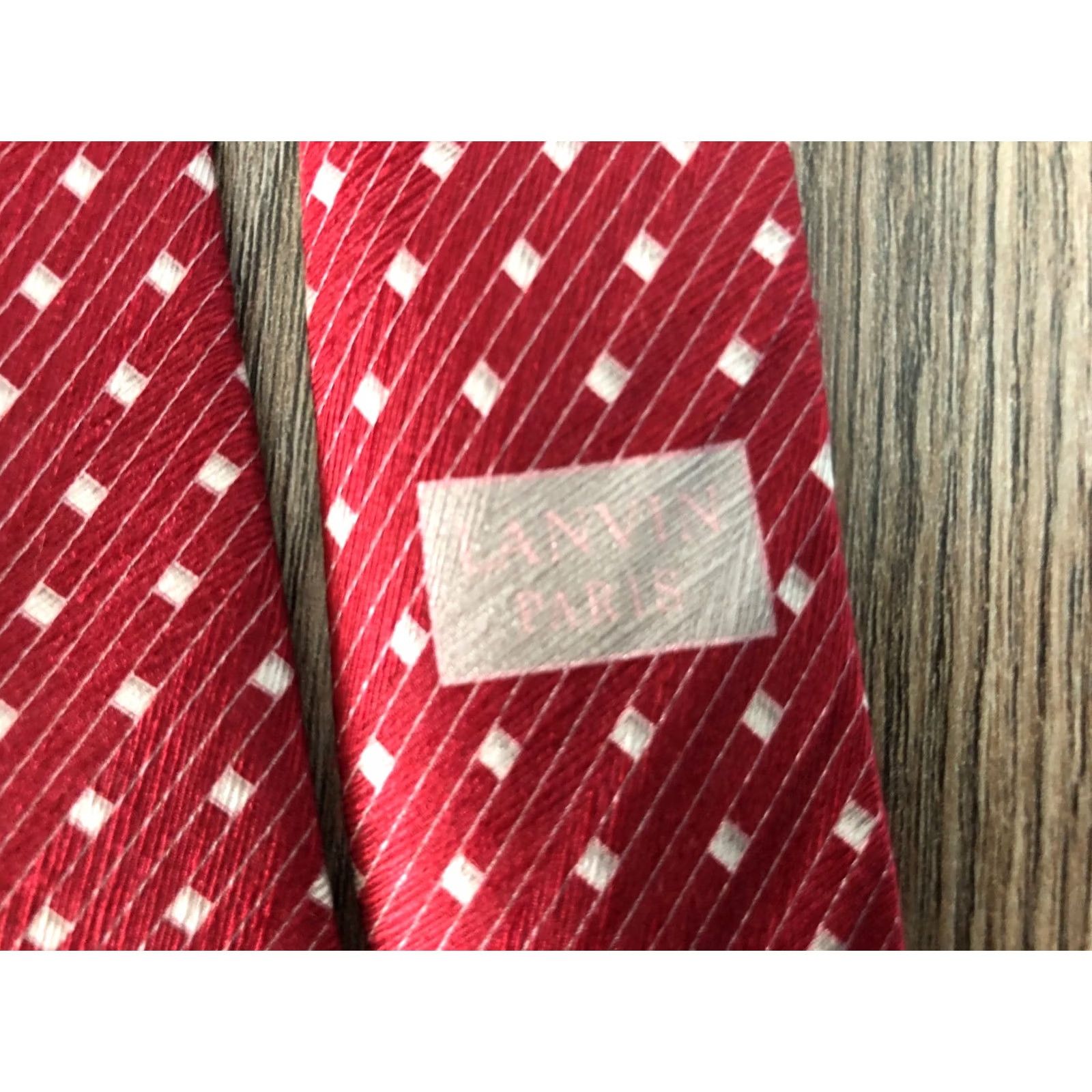 Lanvin Lanvin Classic Geometric Red Silk Tie Men's Size ONE SIZE - 4 Thumbnail