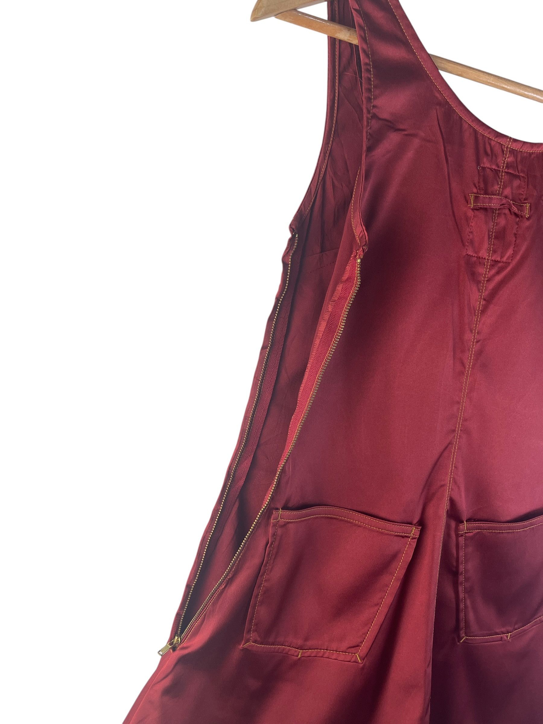 Jean Paul Gaultier Vintage Jean Paul Gaultier Jeans Burgundy Satin Structured Size US XS / EU 42 / 0 - 10 Thumbnail