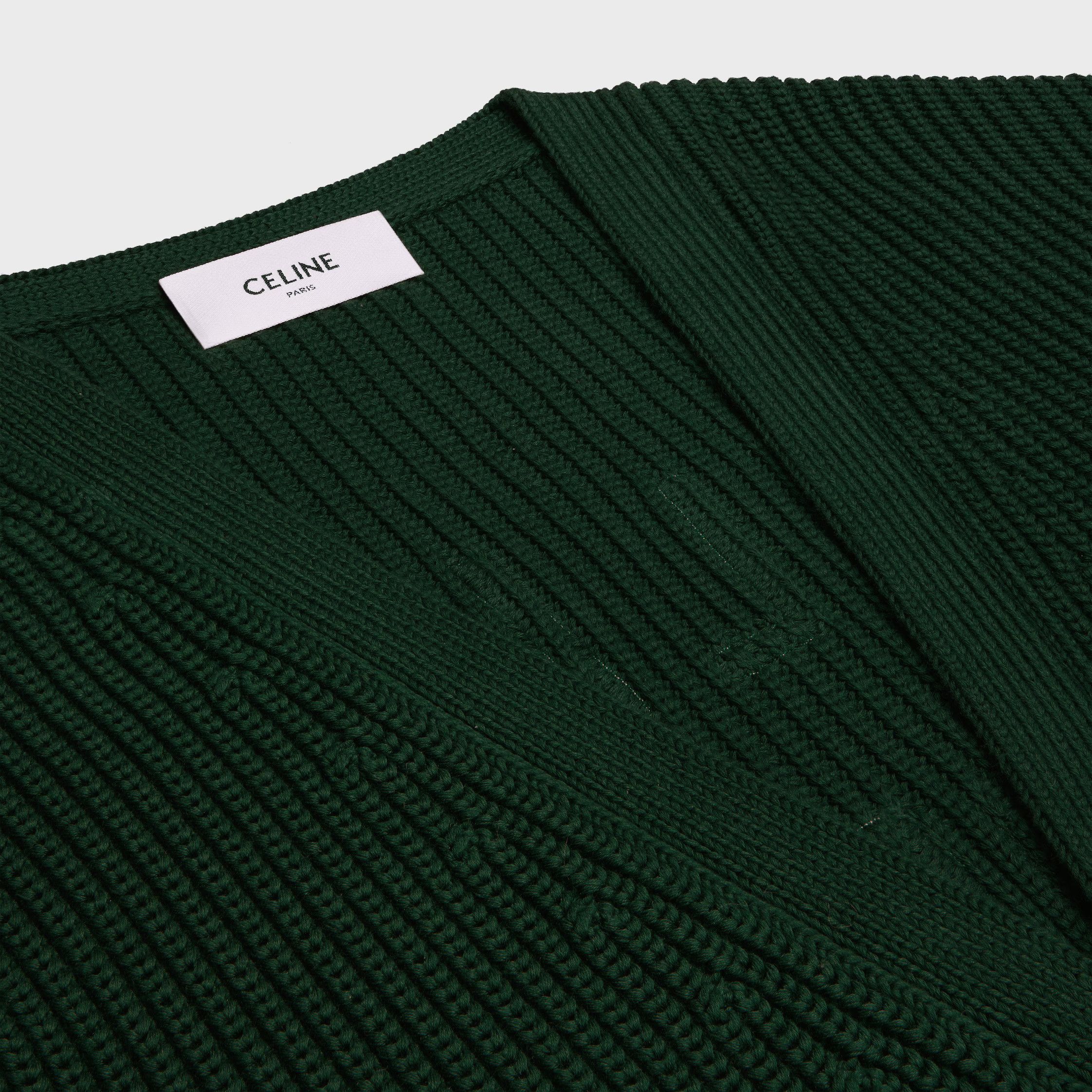 Celine o1loc1c1225 College Cardigan In Cotton in Forest Black Size US XL / EU 56 / 4 - 3 Thumbnail