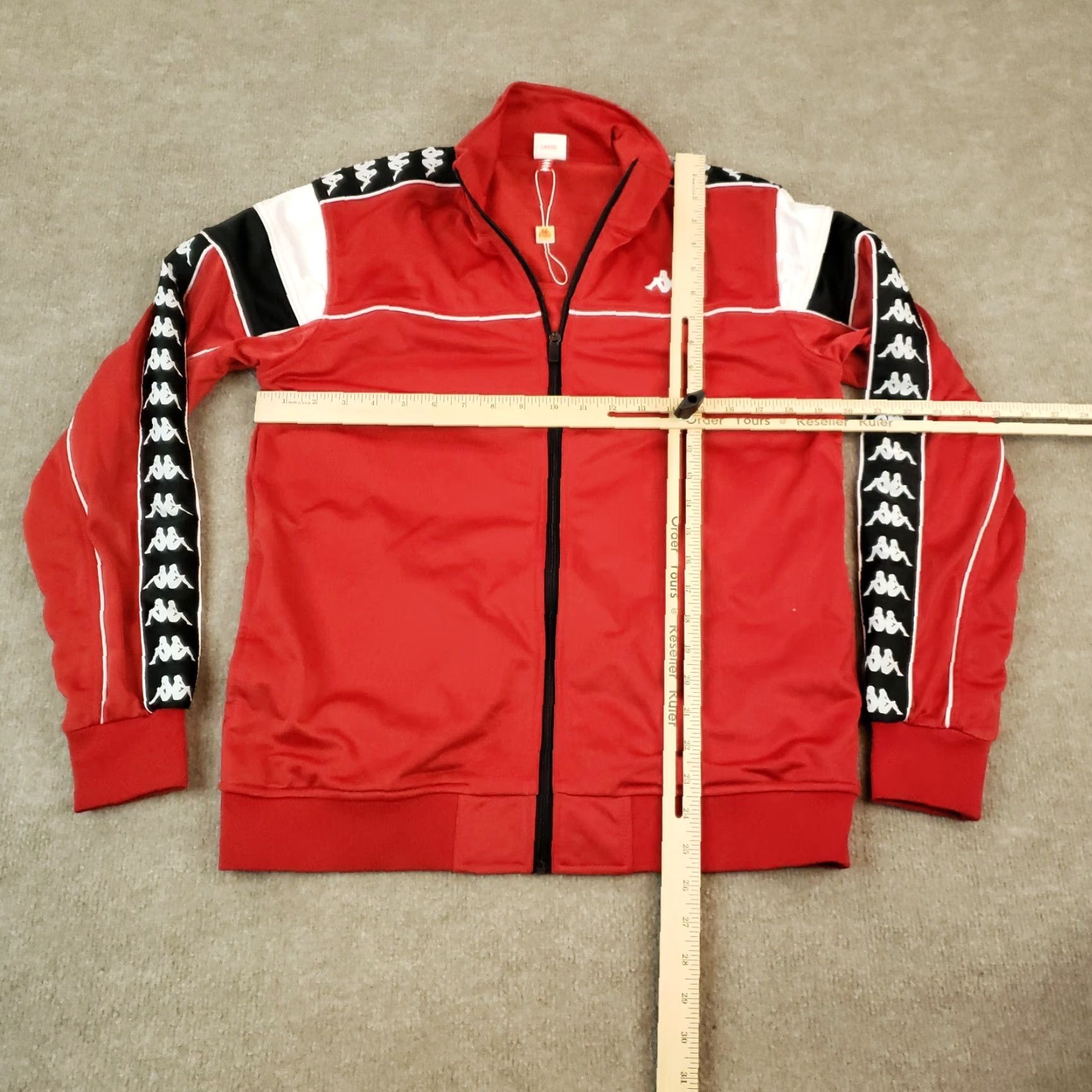 Kappa Kappa Full Zip Sweatshirt Womens Large Red Long Sleeve Logo Size L / US 10 / IT 46 - 2 Thumbnail