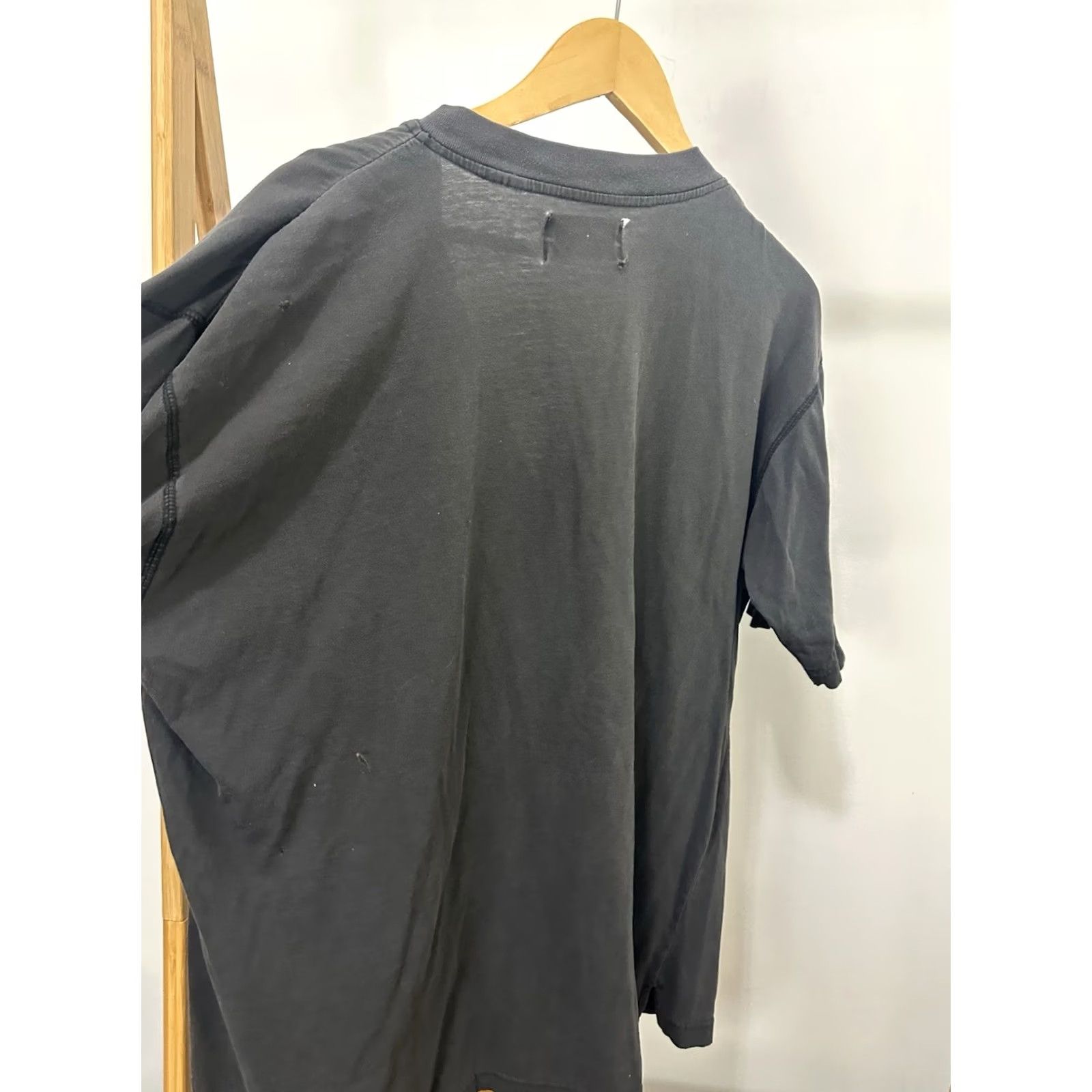 Vintage VTG Faded Worn Cotton Thrashed Distressed Henley Black WIP Work T-Shirt XL Size US XL / EU 56 / 4 - 4 Thumbnail