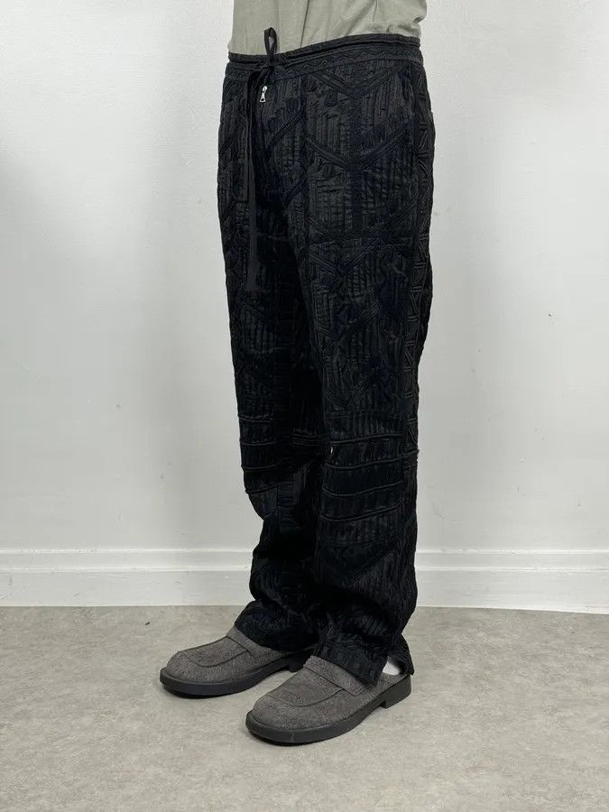 Dries Van Noten Dries Van Noten Black Relief Abstract Pants Size US 32 / EU 48 - 3 Thumbnail