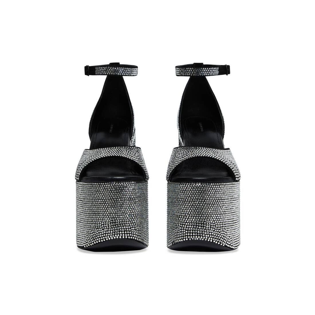 Balenciaga o1bcso1str0625 Camden 160mm Sandals With Rhinestones Black Size US 7 / IT 37 - 3 Thumbnail