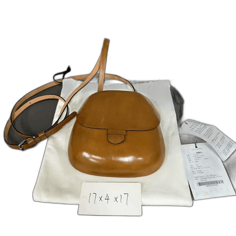 Lemaire Saddle Bag With Strap-Yf in Brown, Men's