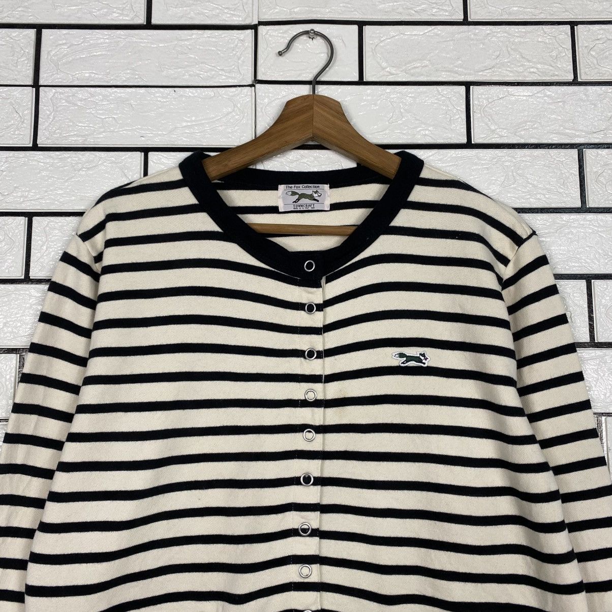 Japanese Brand 📌The Fox Collection Snap Button Cardigan Striped Size US M / EU 48-50 / 2 - 4 Thumbnail