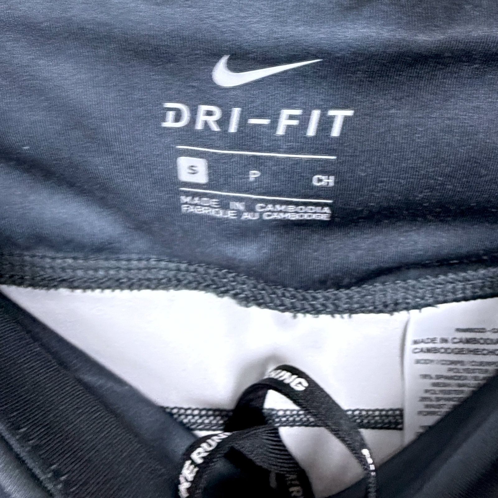 Nike Nike Dri-Fit Black Abstract Women's Small Cropped Running Size 27" / US 4 / IT 40 - 4 Thumbnail