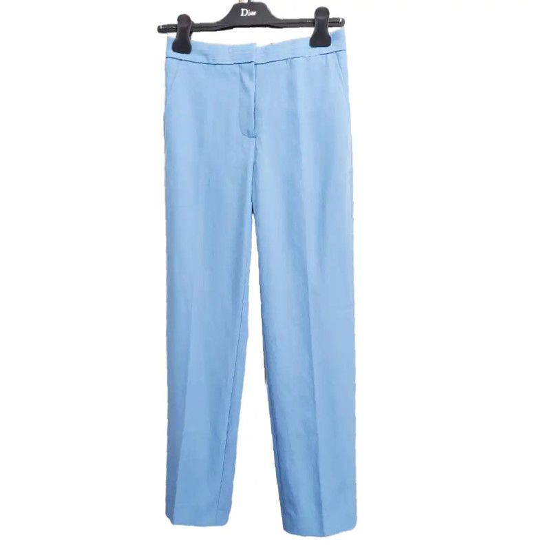 Burberry Burberry XS Blue Cotton Casual Pants for Women Size 22" - 1 Thumbnail