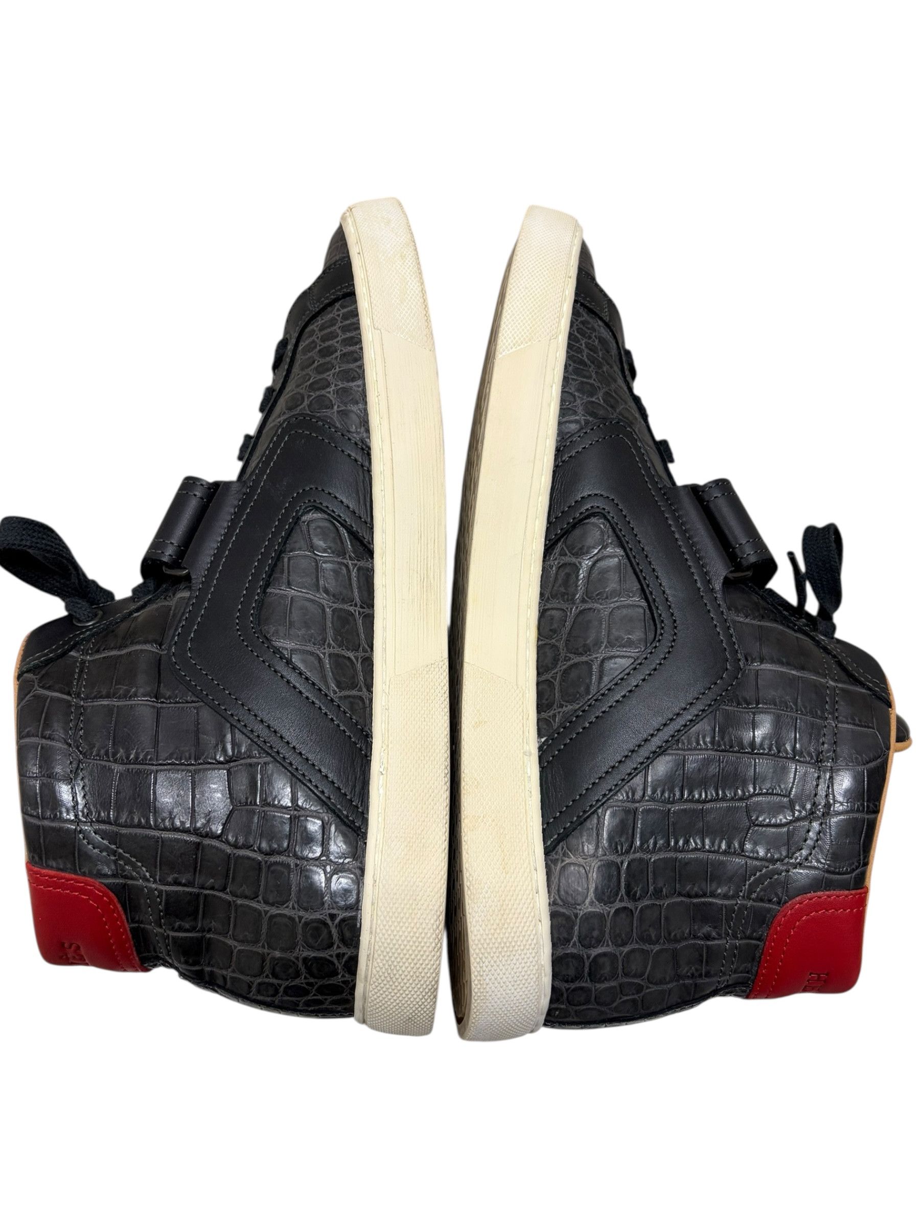 Hermes Hermes Black & Red Crocodile High Top Sneakers Size US 9 / EU 42 - 5 Thumbnail