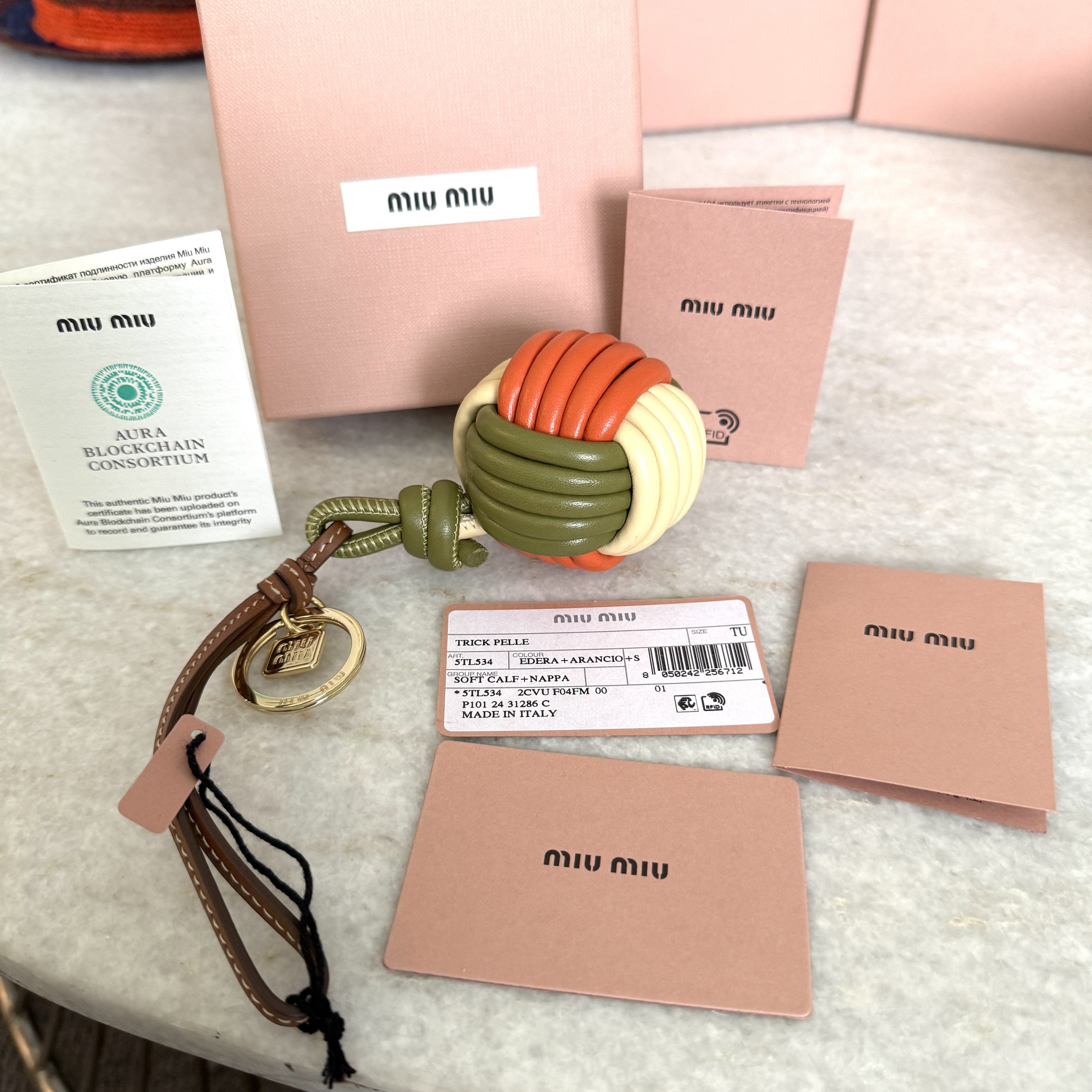 Miu Miu Miu Miu Bag Charm 5TL534 Knot Detail Leather Trick Size ONE SIZE - 9 Thumbnail
