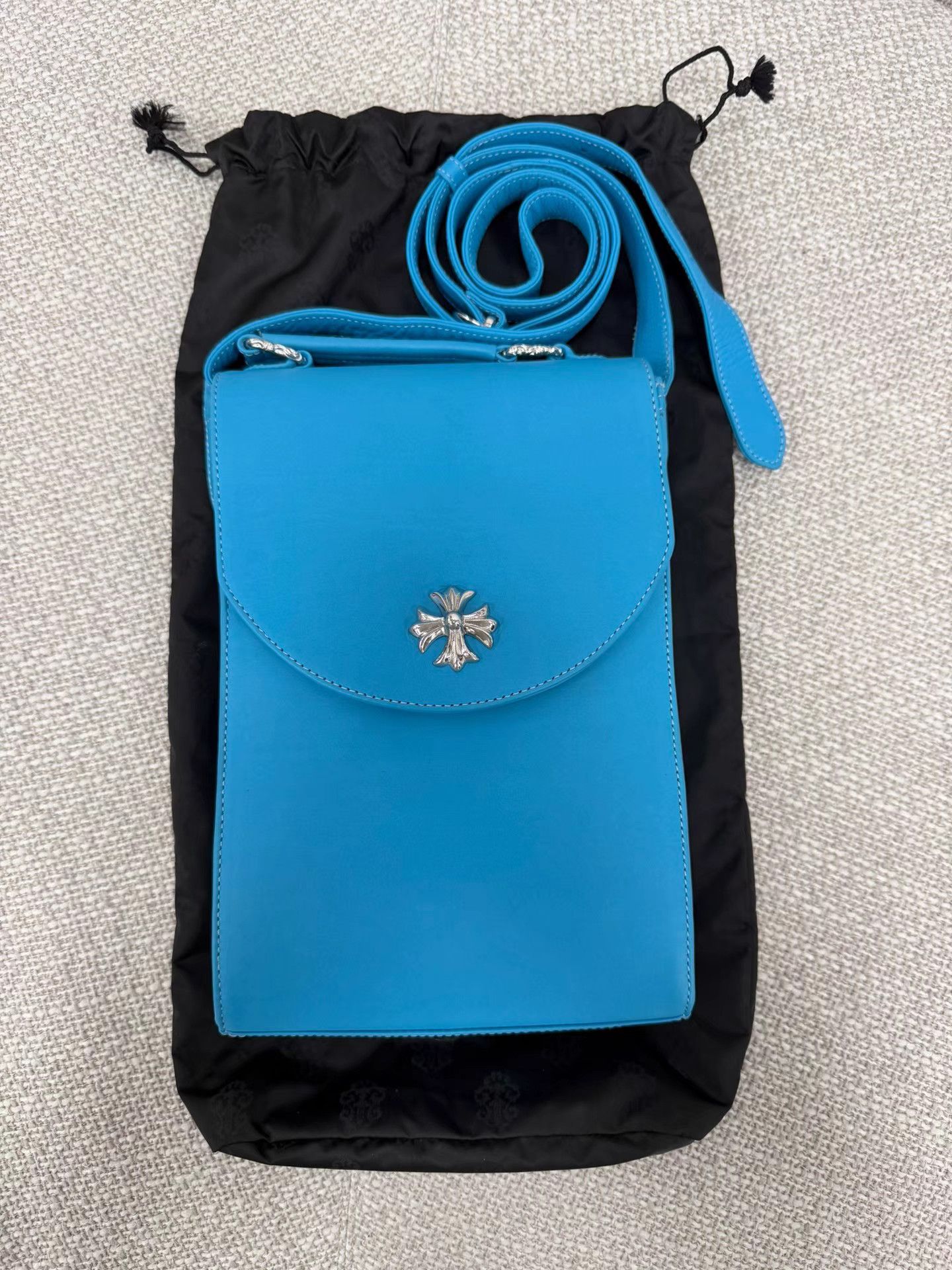 Chrome Hearts hrome Hearts Blue Calf Leather Box Shoulder Bag Size ONE SIZE - 1 Thumbnail