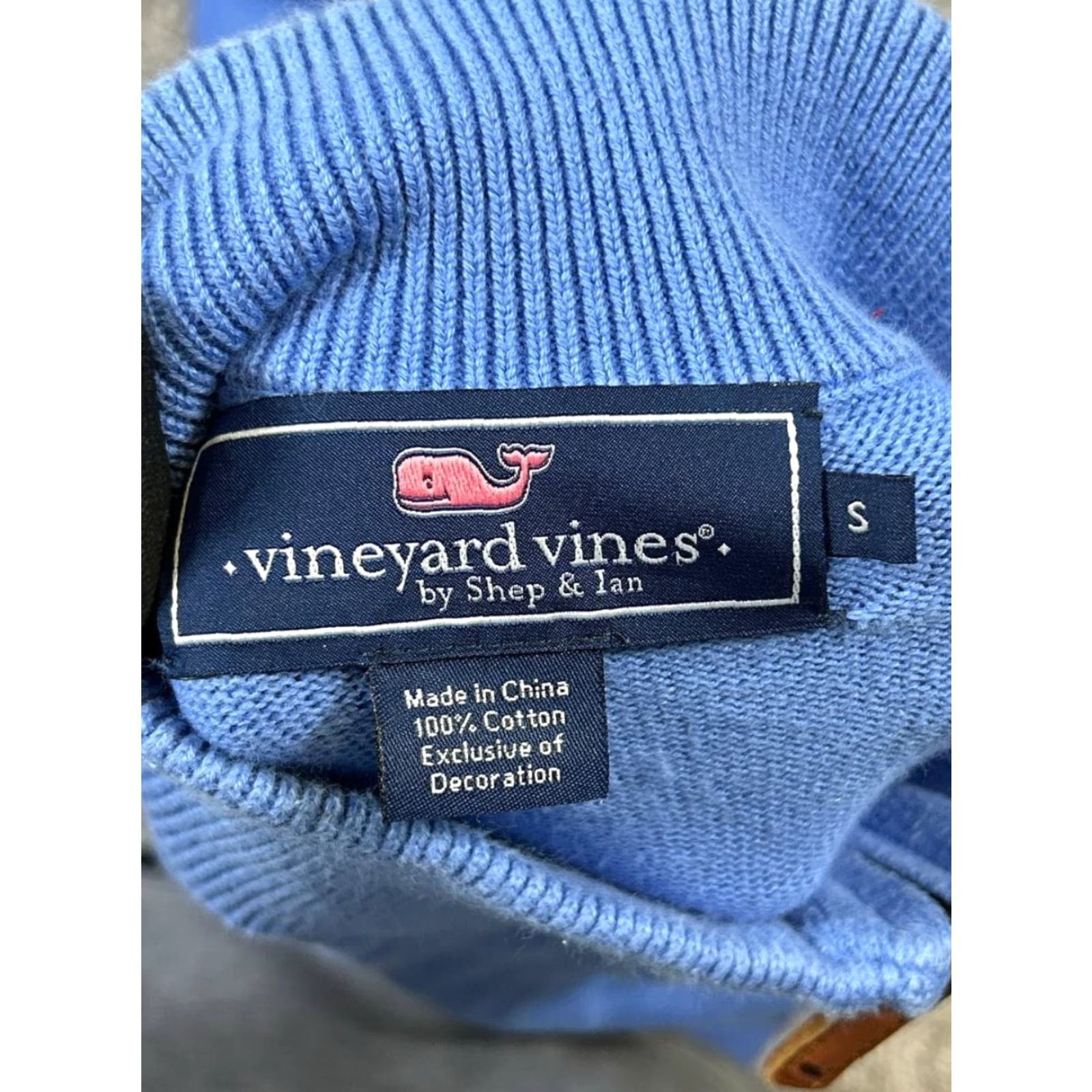 Vineyard Vines Vineyard Vines Sweater Mens Small Blue Cotton Golf Knit Quarter Zip Size US S / EU 44-46 / 1 - 3 Thumbnail