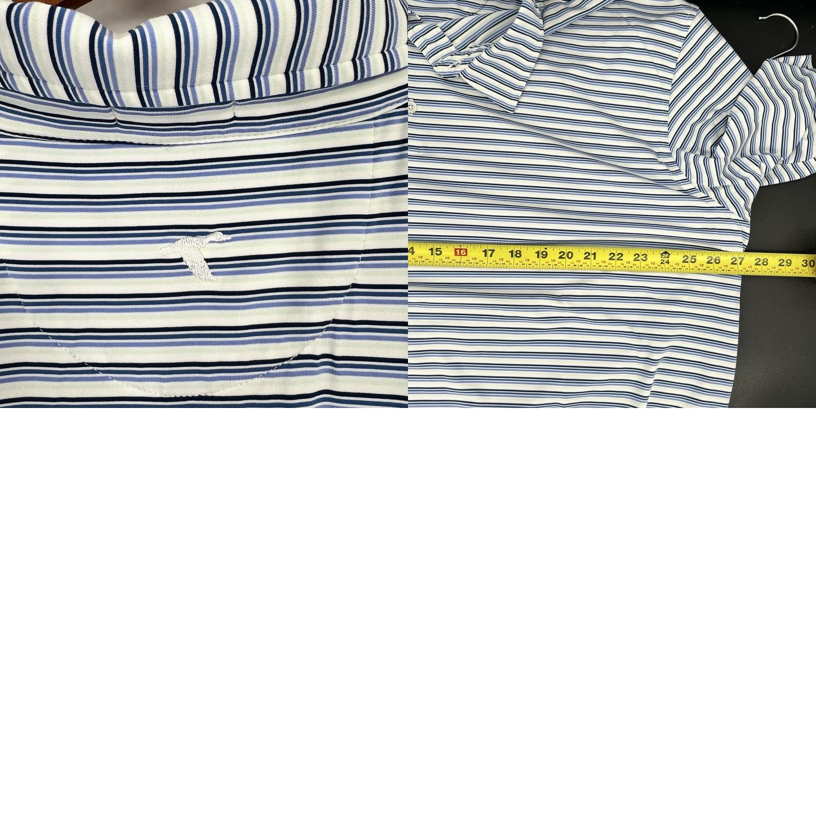 Vintage Genteal Polo Shirt Men 3XL Pinstripe Blue White Golf Performance Wicking Short Sleeve Shirt Size US XXL / EU 58 / 5 - 8 Thumbnail