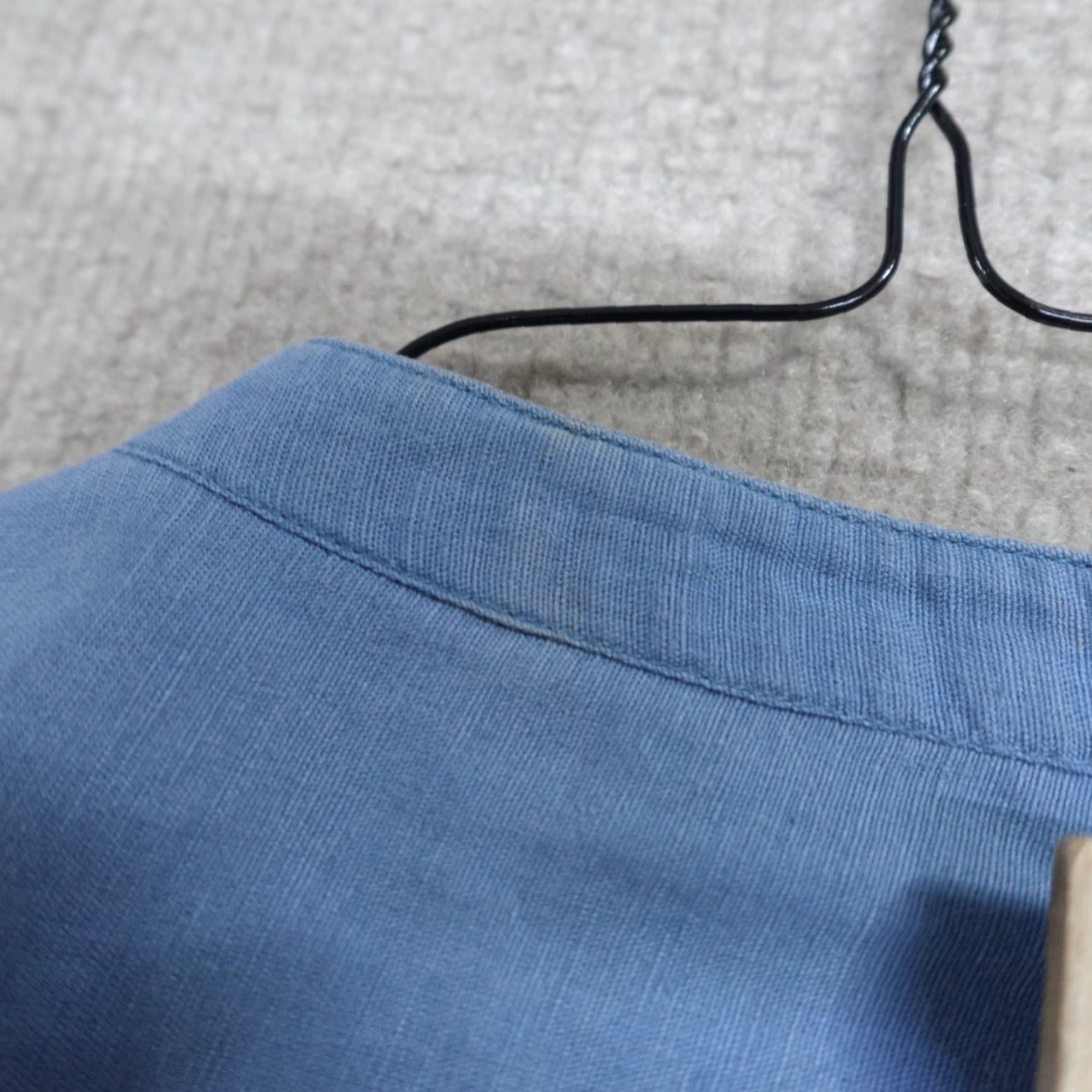 Vintage VINTAGE Mossimo Shirt Large Blue Linen Cotton Band Collar Pockets Button-Up Mens Size US L / EU 52-54 / 3 - 7 Thumbnail