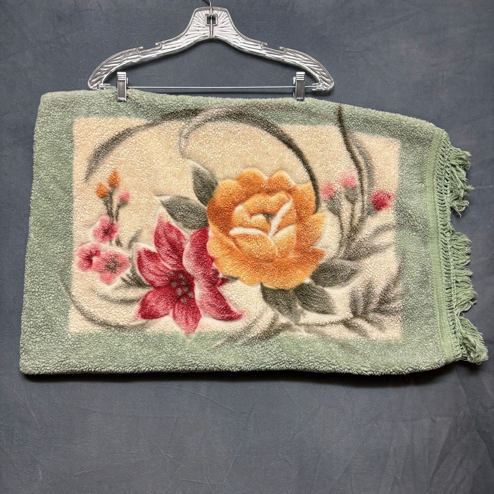 Other Vintage Gold Crown Pillowcase Single Burnout Floral Teddy Size ONE SIZE - 2 Thumbnail