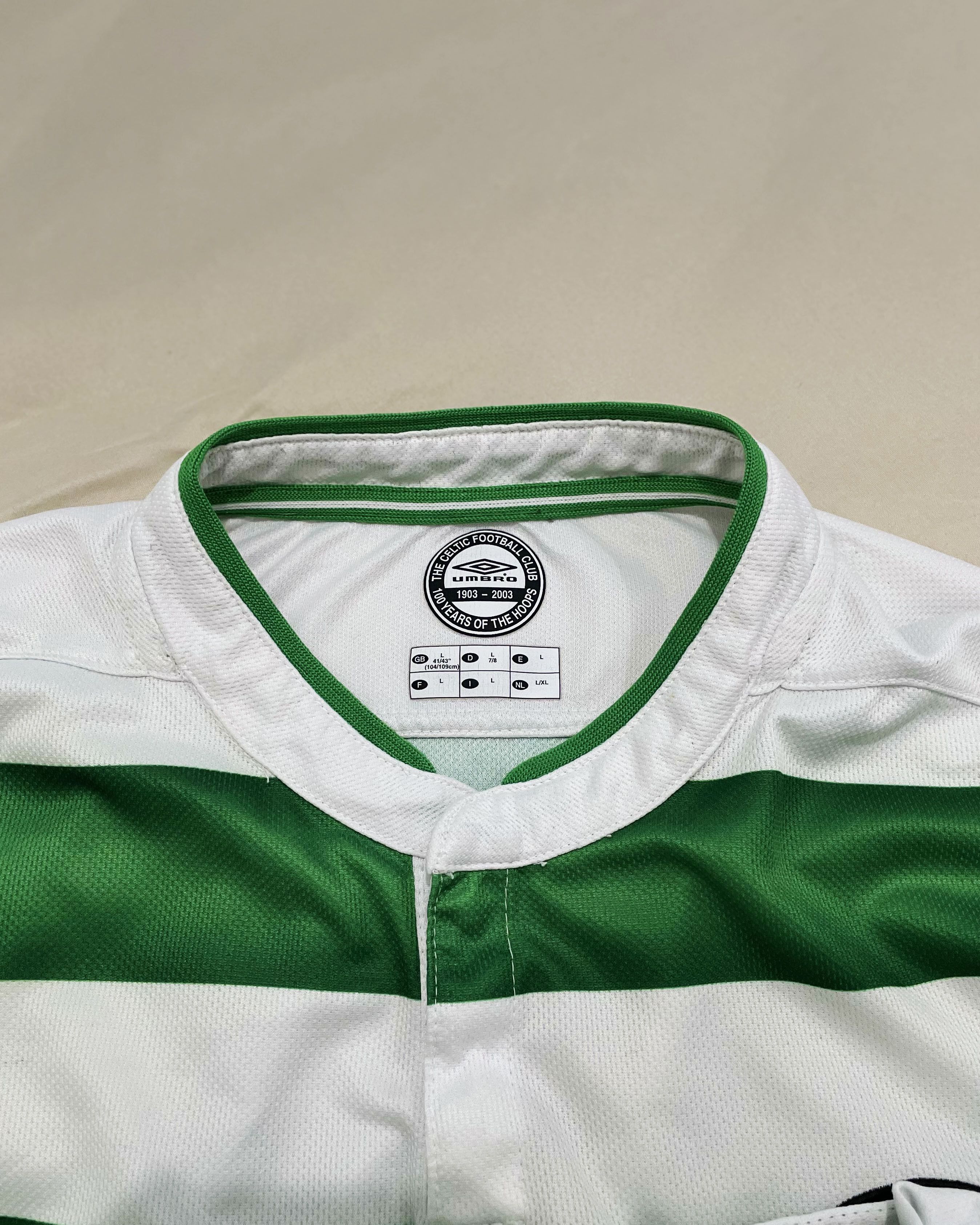 Umbro Celtic FC Home Kit 2003 2004 Size US L / EU 52-54 / 3 - 5 Thumbnail