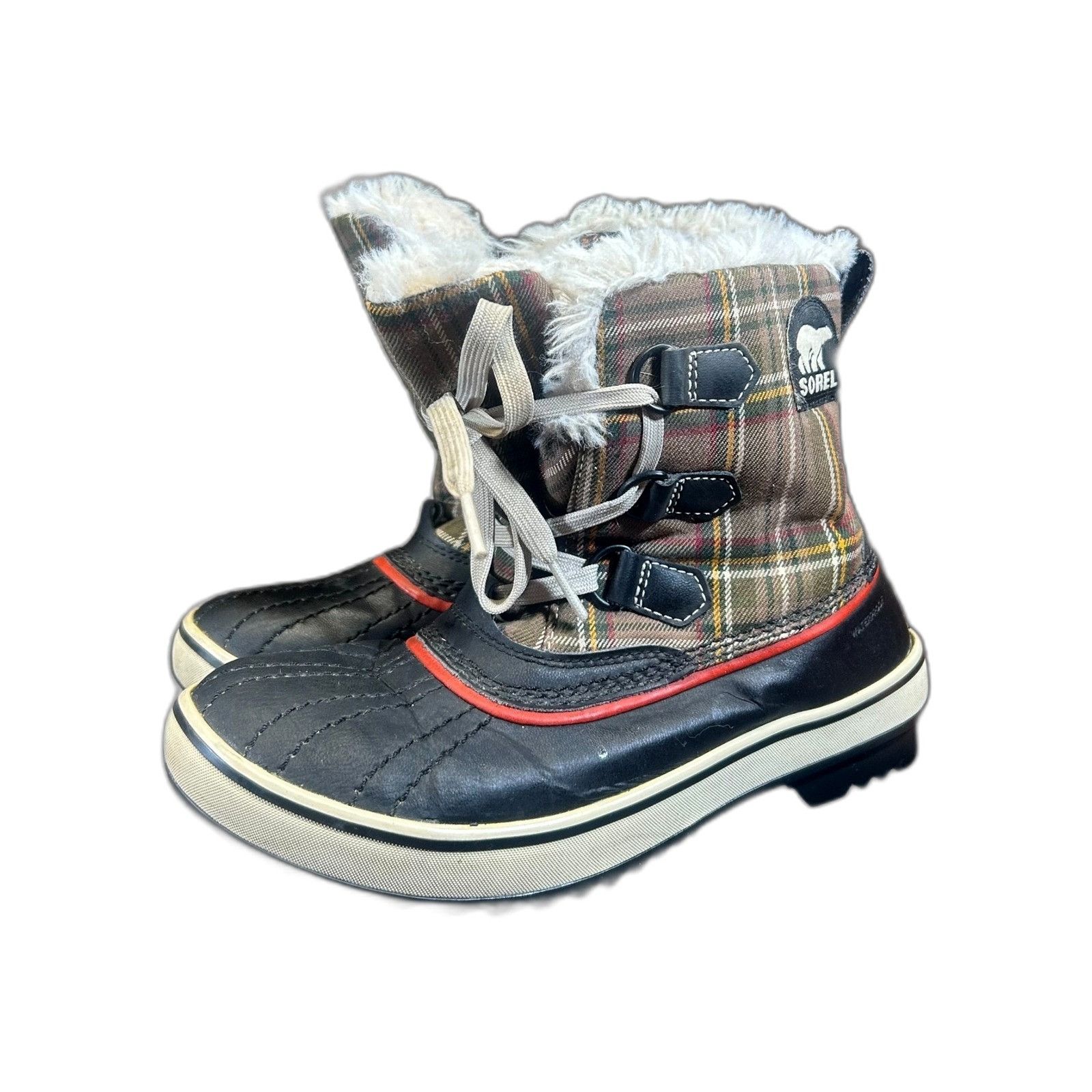SOREL Sorel Women's 7 Snow Duck Boots Tartan Plaid Fur Lined Water Size US 7 / EU 40 - 2 Thumbnail