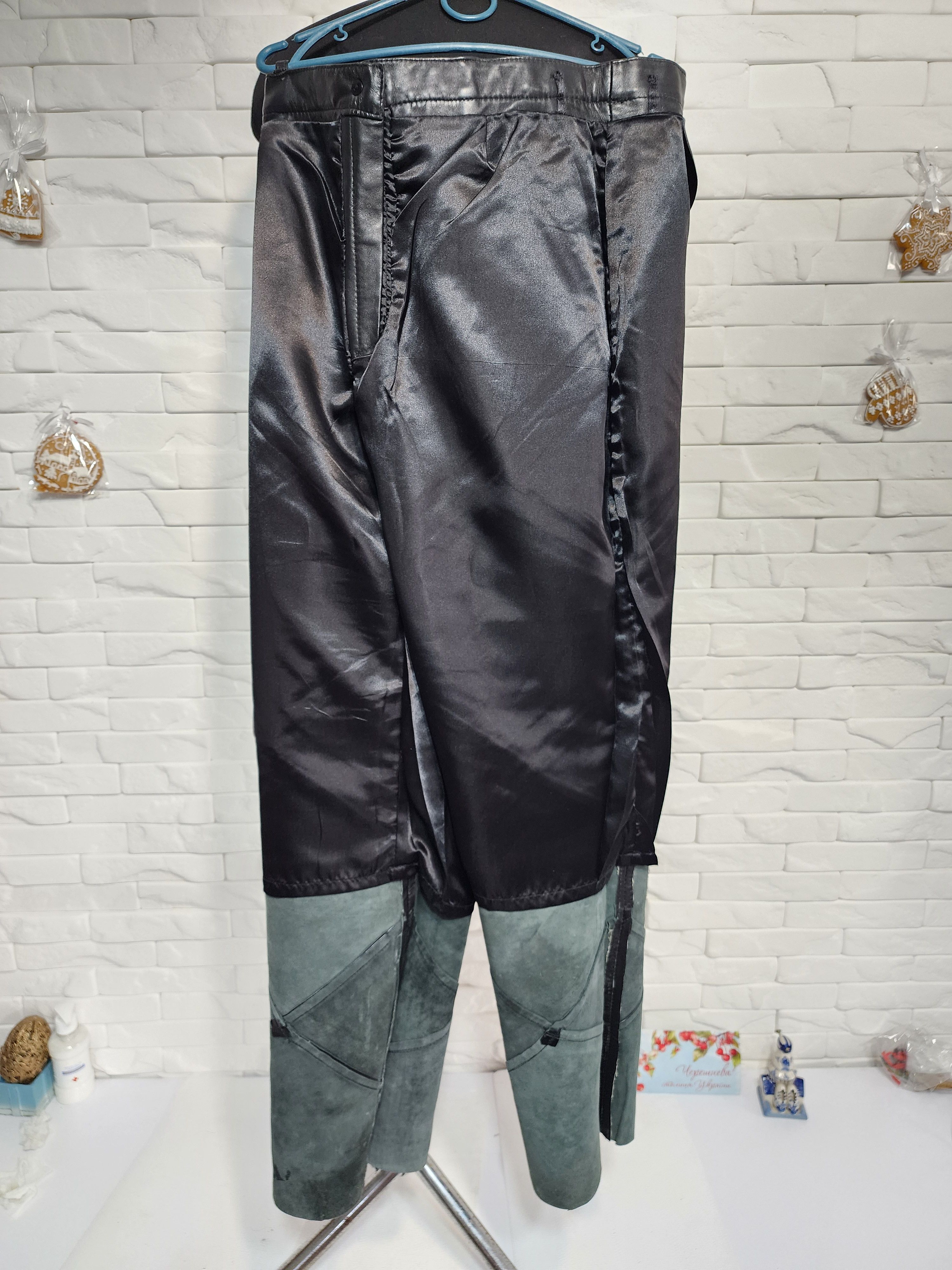 Other Black Leather Pants: Women's Style Genuine Leather Trousers Size 33" - 8 Thumbnail