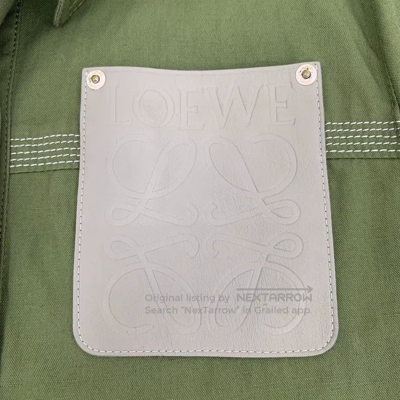 Loewe Loewe Green Logo Embossed Leather Branding Cotton Collar S Size XS / US 0-2 / IT 36-38 - 5 Thumbnail