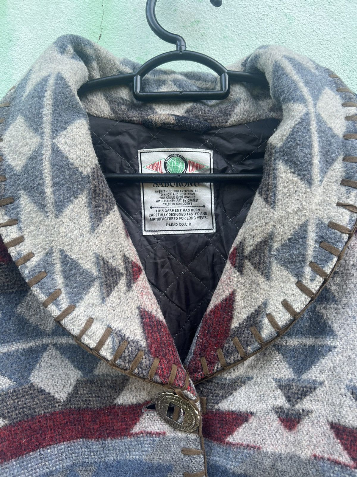 Japanese Brand SABUROKU Japan Aztec Southwestern Wool Blanket Jacket Native Size US M / EU 48-50 / 2 - 13 Thumbnail