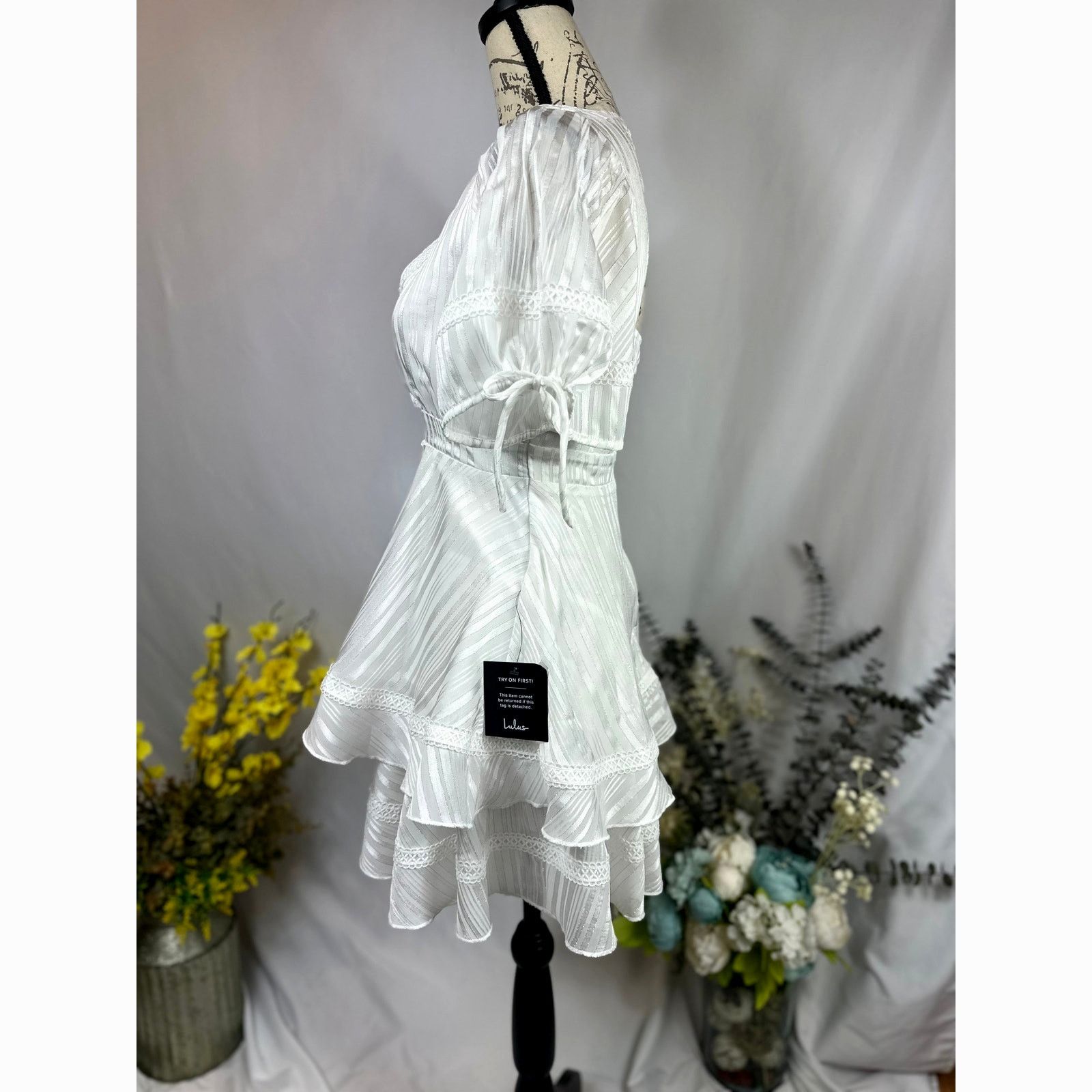 Other Lulu's Adorable Essence Striped Mini Dress White XS Size XS / US 0-2 / IT 36-38 - 15 Thumbnail
