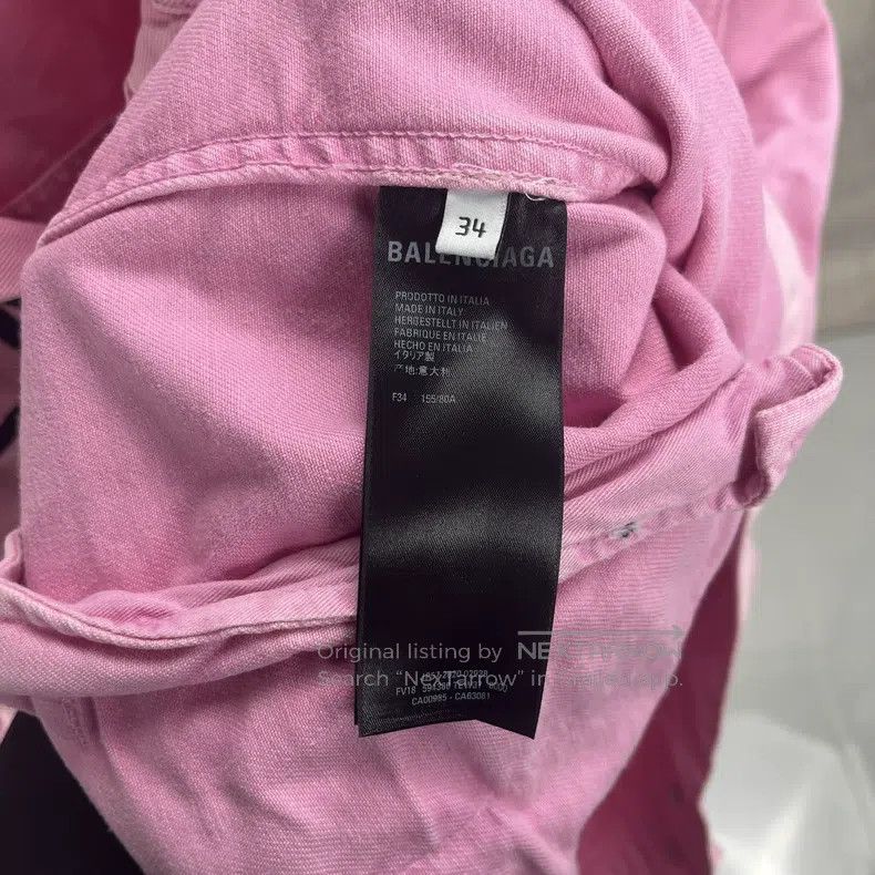Balenciaga Balenciaga Pink Denim Jacket Size XXS / US 00 / IT 34 - 4 Thumbnail