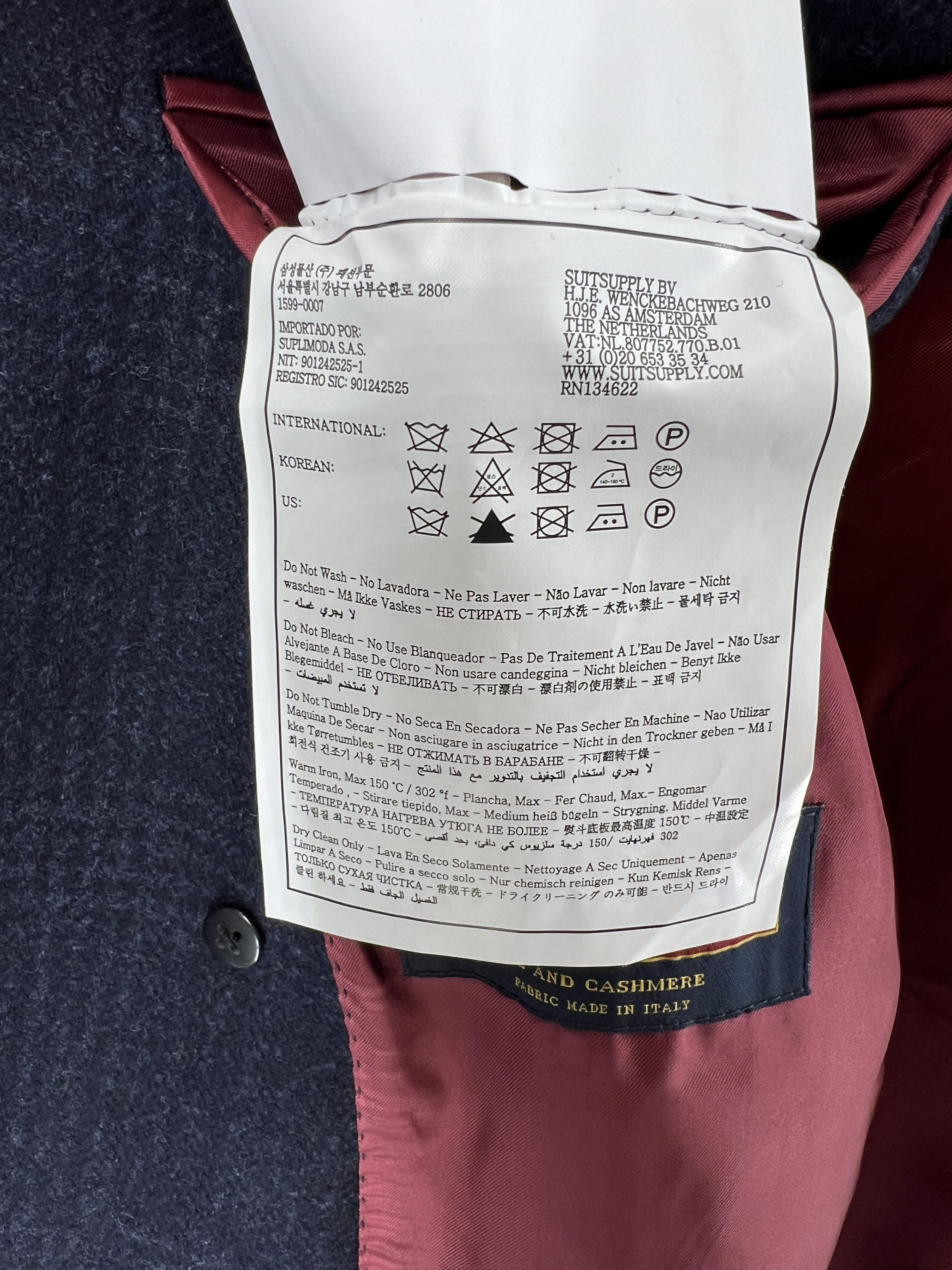 Suitsupply Bleecker Wool Cashmere Coat Jacket Overcoat Size UK/US:52R Size US XXL / EU 58 / 5 - 7 Thumbnail