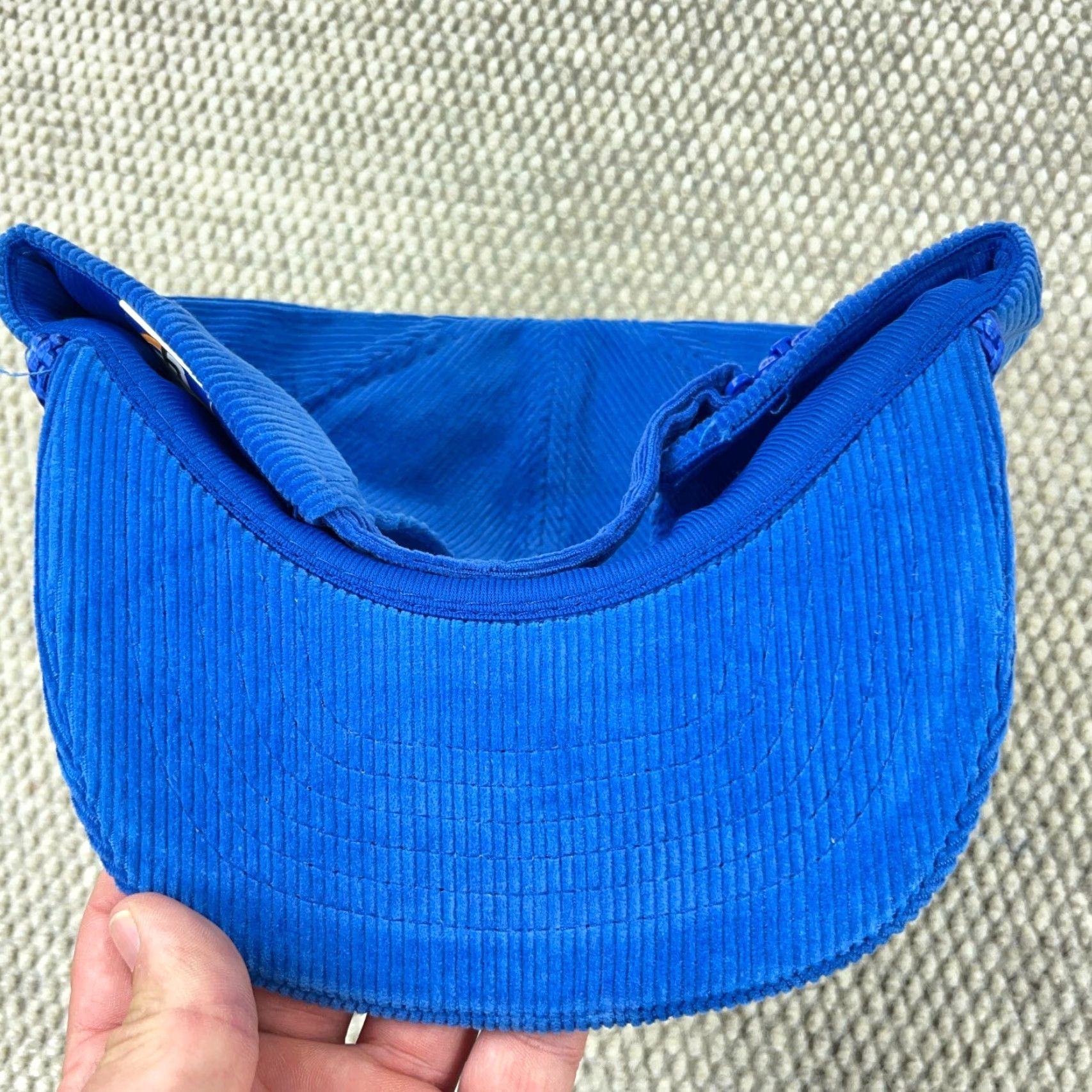 Vintage Vintage American Racing 90s Corduroy Trucker Hat Men Adjustable Blue Outdoor Cap Size ONE SIZE - 4 Thumbnail