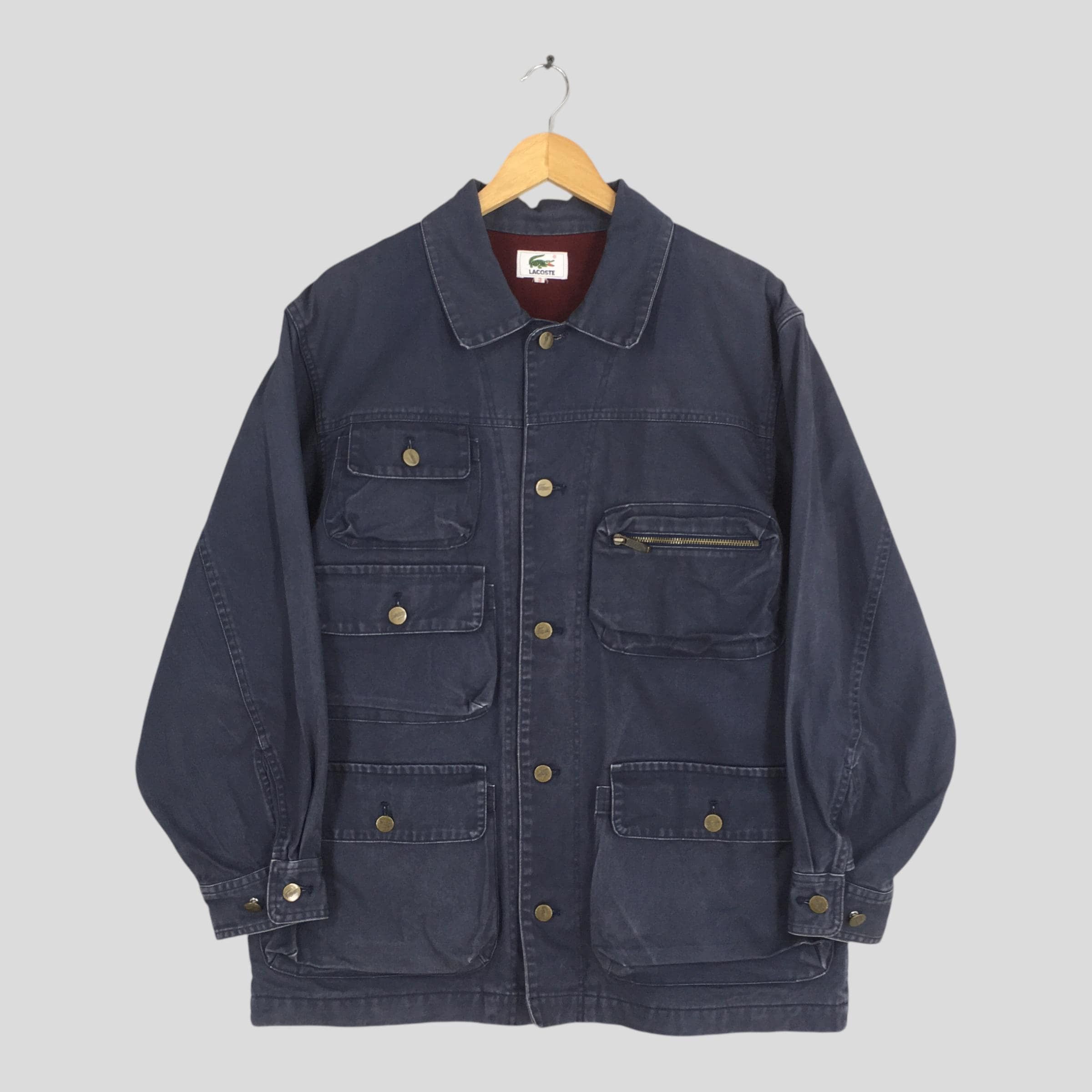 Lacoste Vintage 90s Lacoste Denim Workers Jacket Large Size US L / EU 52-54 / 3 - 1 Thumbnail
