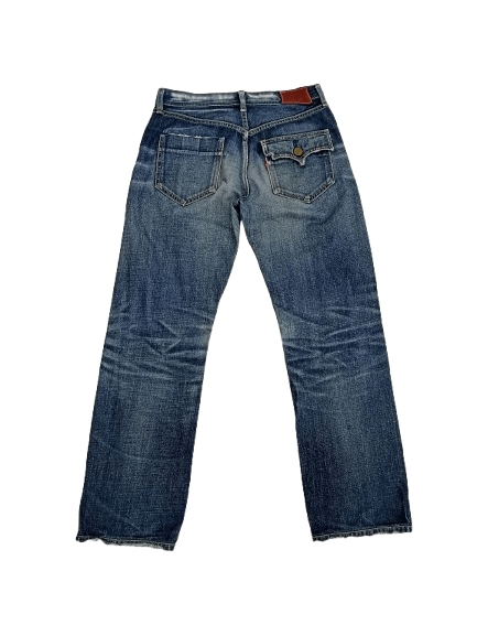 Levi's Vintage Clothing Levis Selvedge Distressed Jeans Blue Denim Size US 29 - 2 Thumbnail