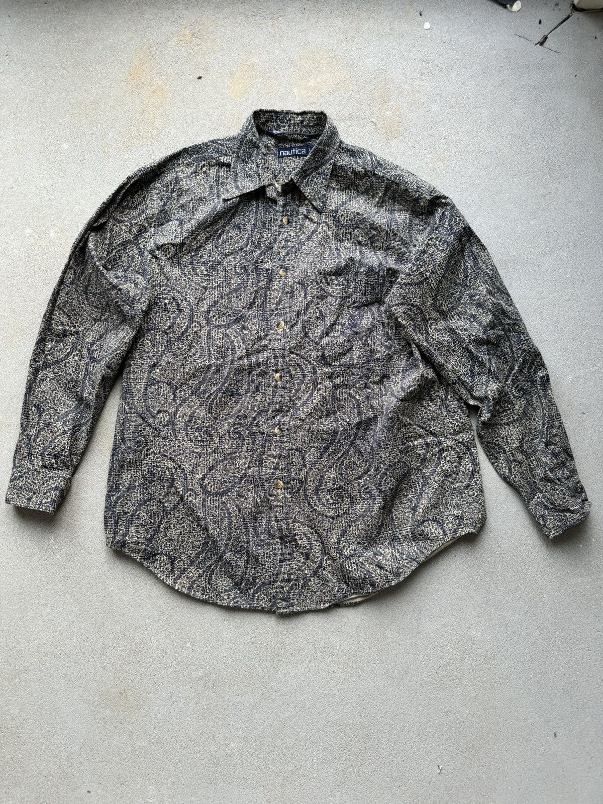 90’s Nautica AOP Button Up Shirt like Lil Yachty