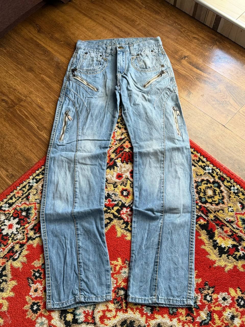 Japanese Brand Vintage 00's Streetwear Flared Bootcut Baggy Washed Jeans Size US 30 / EU 46 - 2 Thumbnail