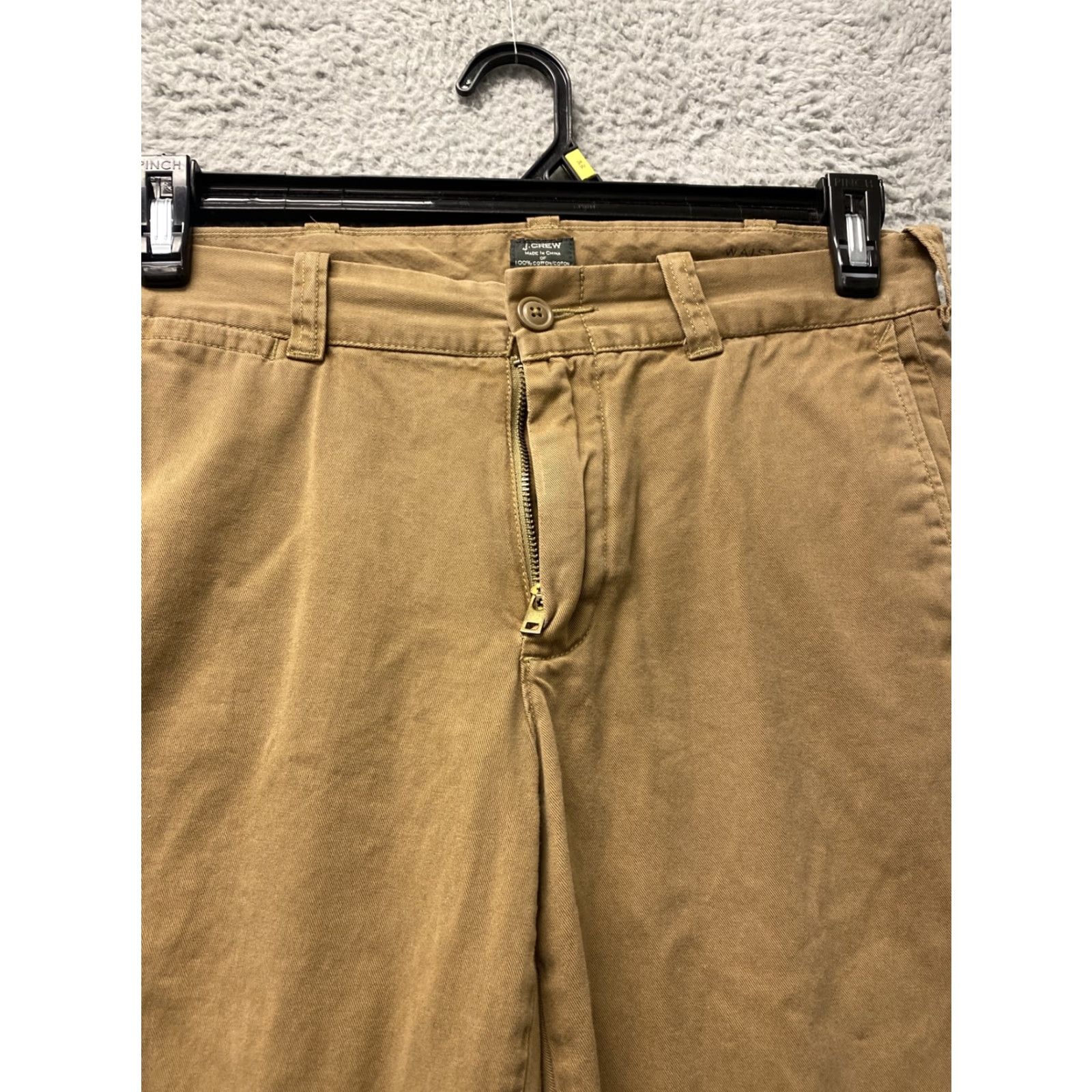 Vintage J Crew Men's Casual Pants 29x32 Cotton Flat Front Chino Cinnamon Brown Regular Fit Size US 29 - 2 Thumbnail