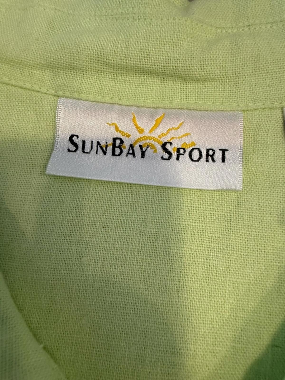Sunray Sportswear Sunbay Sport green linen blend top embroidered turtles PXL Size XL / US 12-14 / IT 48-50 - 7 Thumbnail
