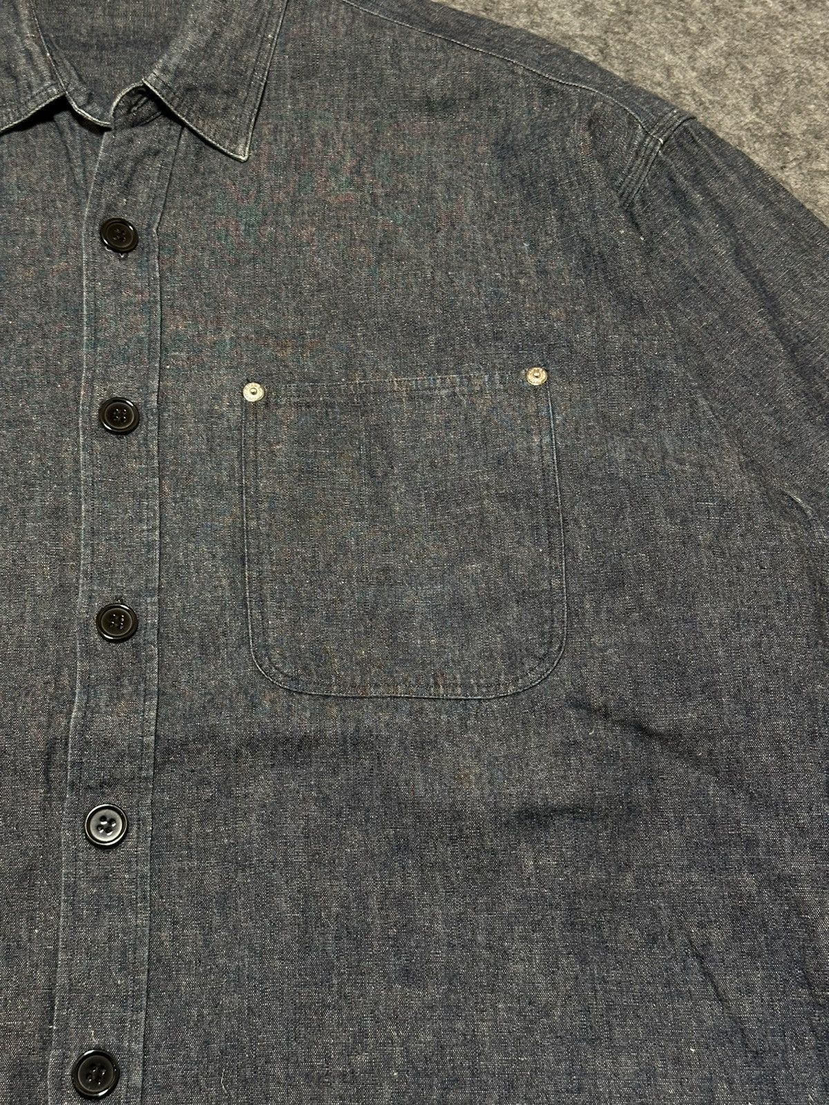 Y's for Men vintage YS Japanese denim work shirt in black. Size US XL / EU 56 / 4 - 8 Thumbnail