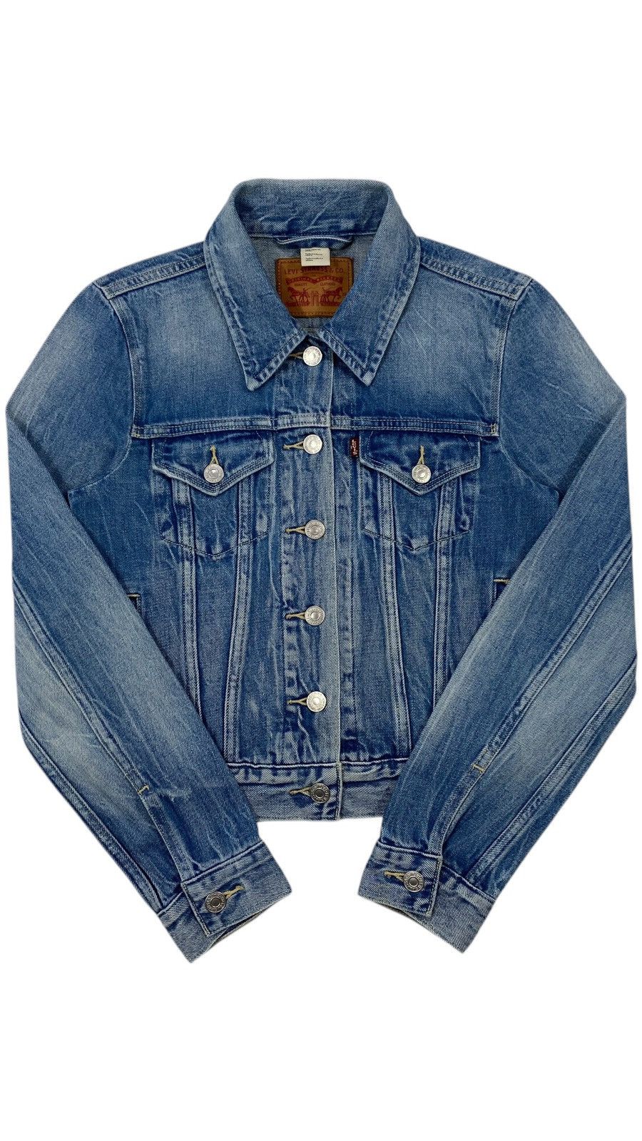 Levi's Levis Washed Blue Trucker Jacket Denim Size XS / US 0-2 / IT 36-38 - 3 Thumbnail