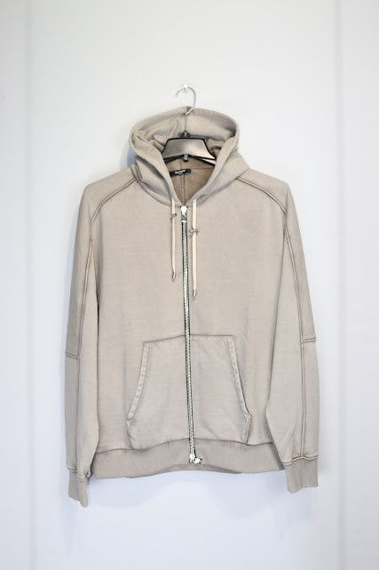 Balmain o1rshd1 Classic Zip Up Hoodie in Beige Size US M / EU 48-50 / 2 - 2 Thumbnail