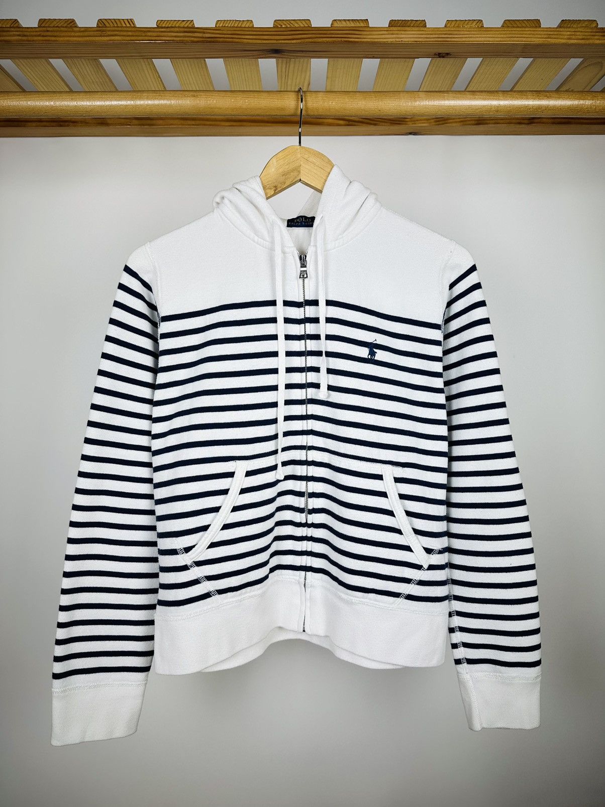 Polo Ralph Lauren × Ralph Lauren Vintage Polo Ralph Lauren Women’s Striped Hoodie Size L Size L / US 10 / IT 46 - 1 Thumbnail