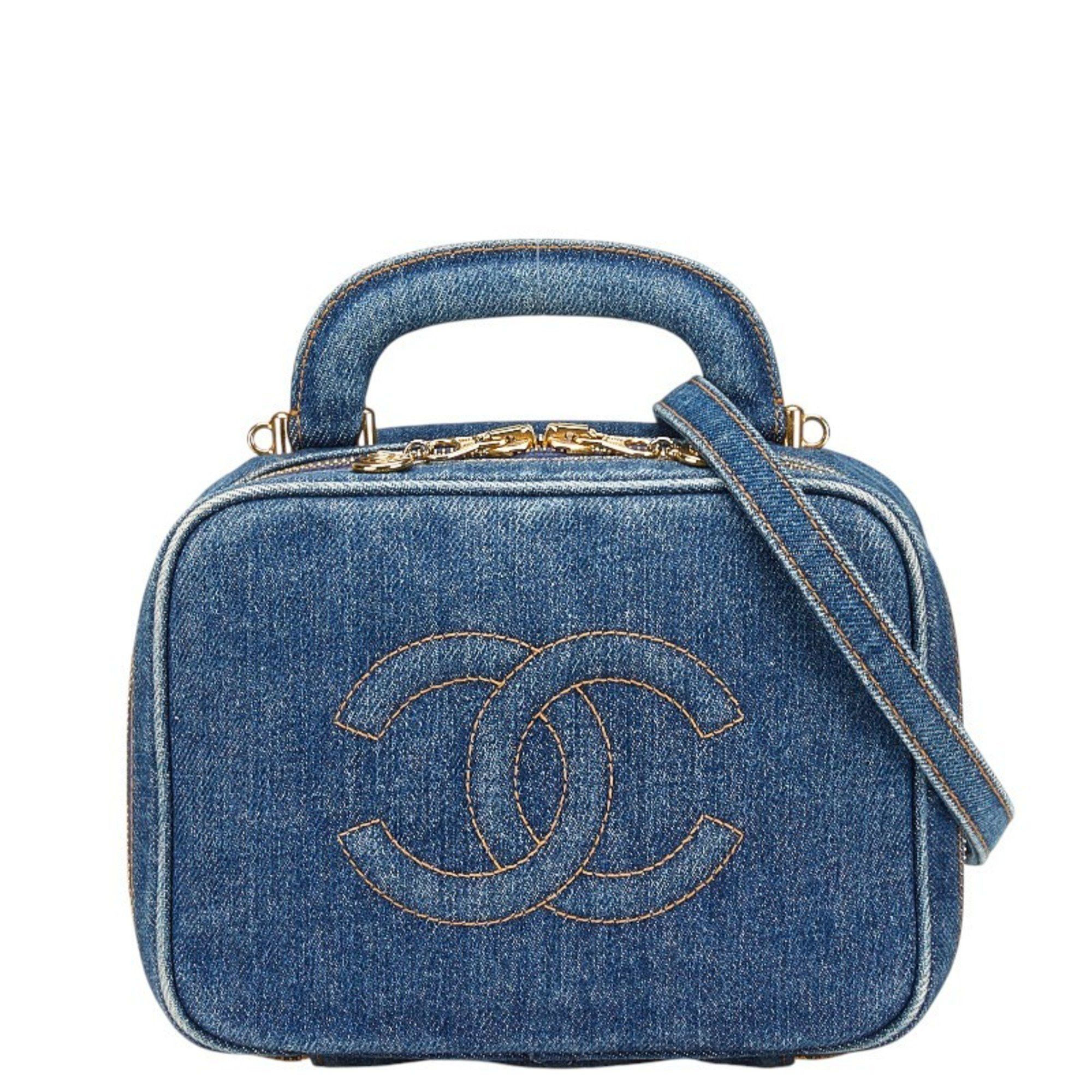 Chanel Chanel Coco Mark Vanity Bag Shoulder 2-Way Indigo Blue Denim Women's CHANEL Size ONE SIZE - 1 Thumbnail