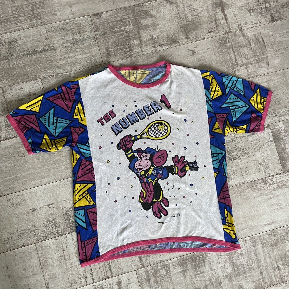 Vintage Vintage 80s The Number One Monkey tennis funny t-shirt Size US L / EU 52-54 / 3 - 1 Thumbnail