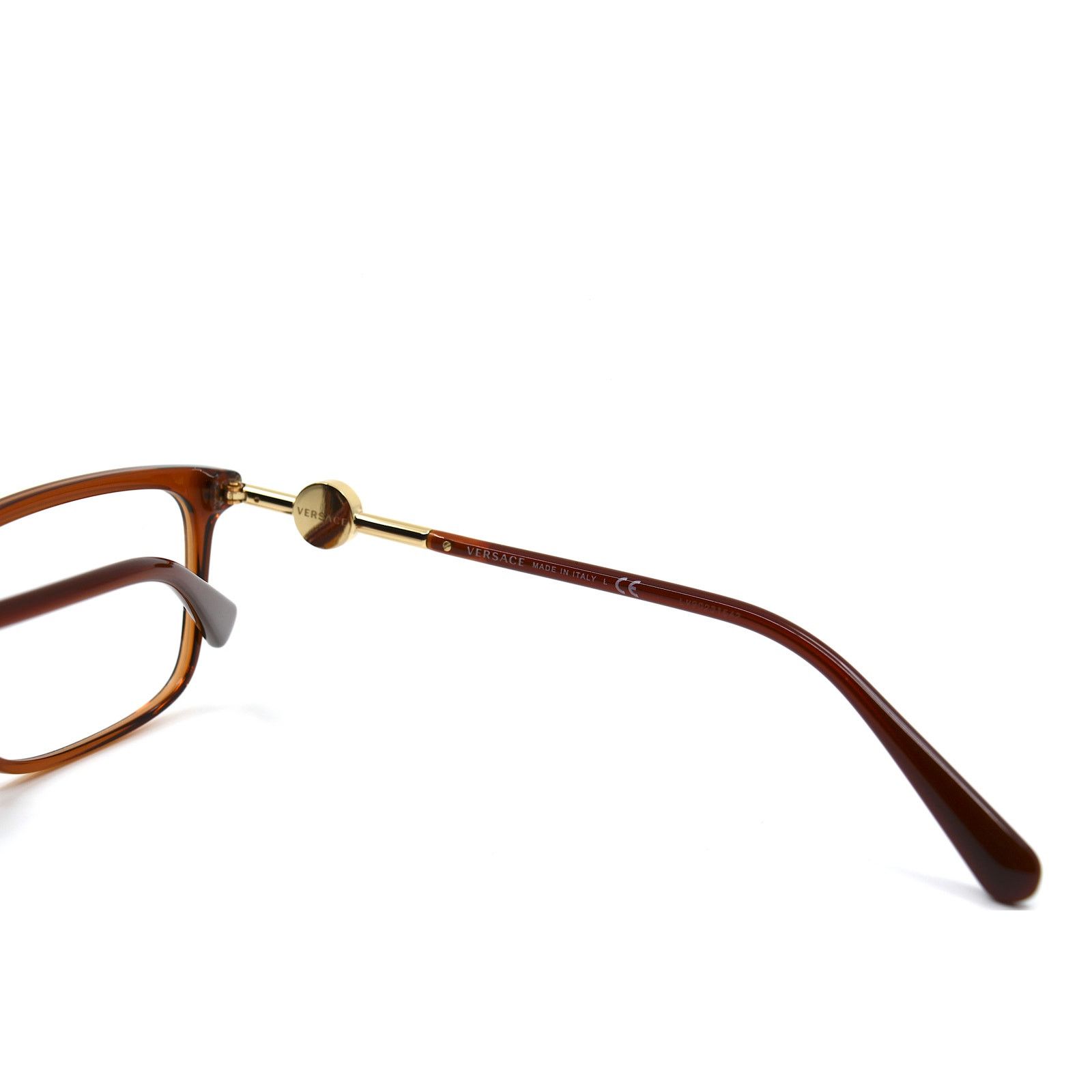 Versace NEW VERSACE VE3299B 5324 TRANSPARENT BROWN EYEGLASSES FRAME Size ONE SIZE - 9 Thumbnail
