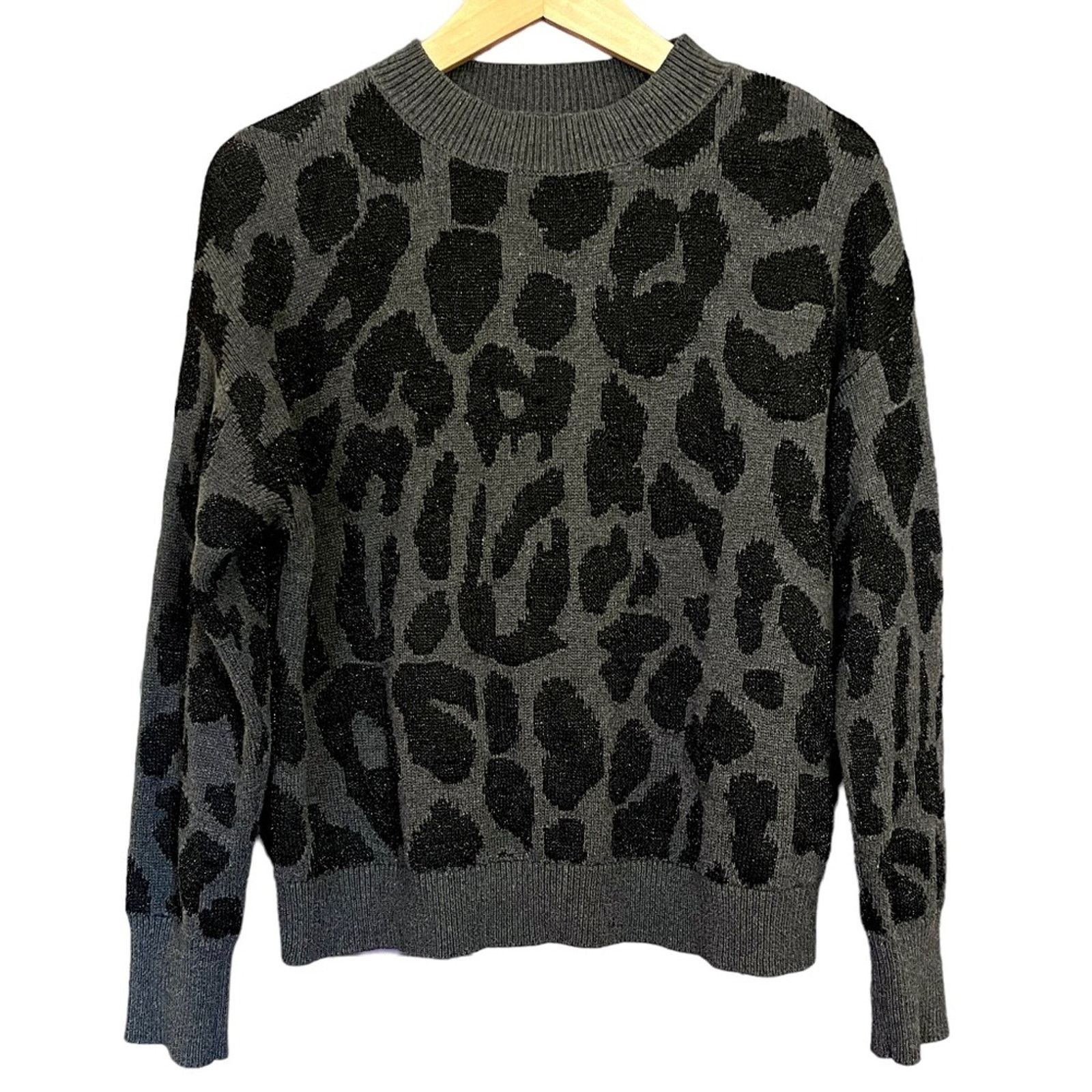 Rta RtA Liam Leopard Chrome Black Gray Intarsia Knit Sweater Top Size S / US 4 / IT 40 - 1 Thumbnail