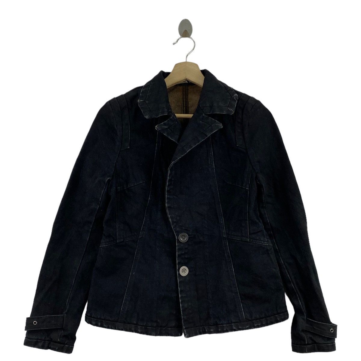 image of Abahouse Devinette Button Up Denim Jeans in Black, Women's (Size Small)