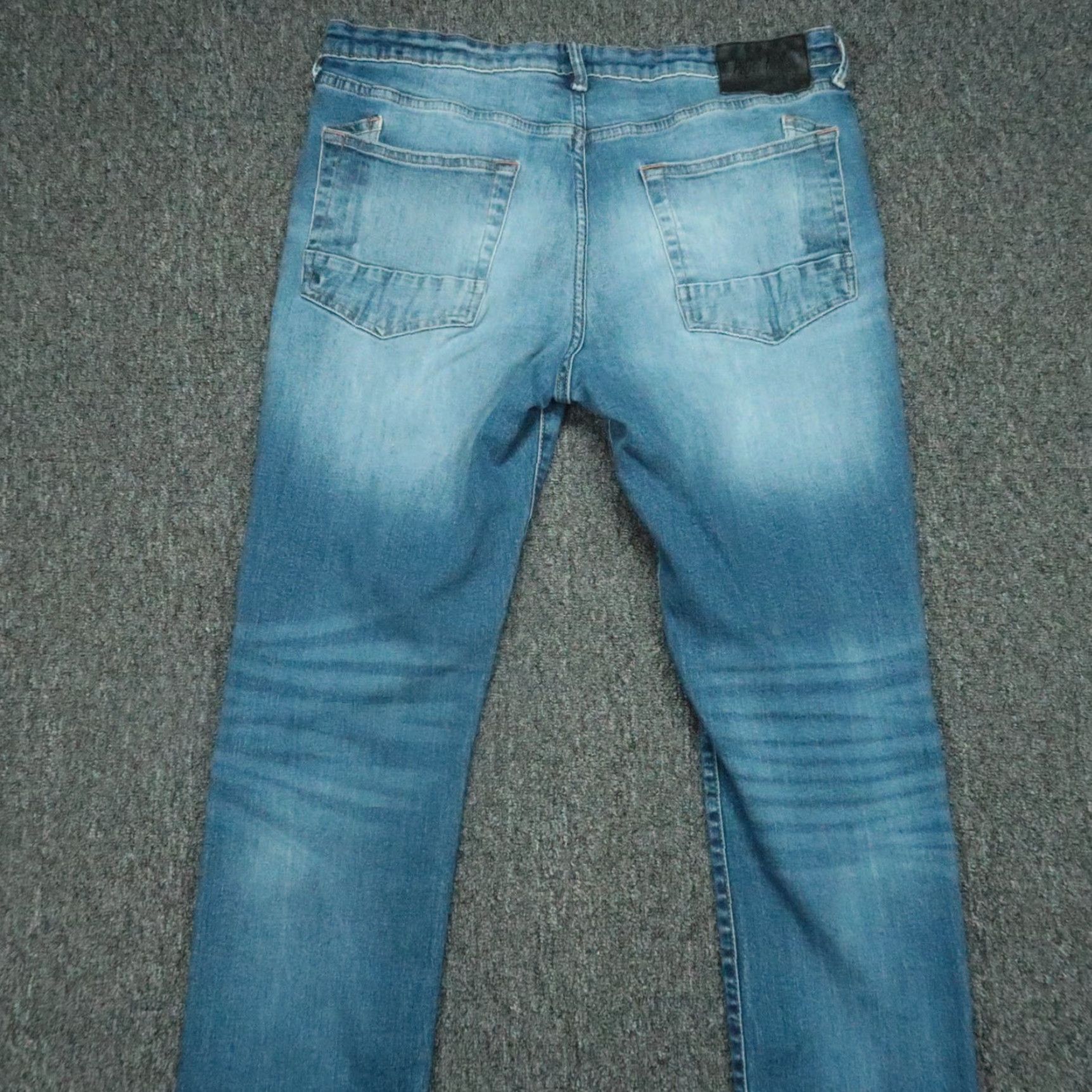 Prps PRPS Jeans Mens 36x34 Indigo Blue Le Sabre 5 Pocket Denim Distressed Straight R 34in Inseam Mens Size US 36 / EU 52 - 4 Thumbnail