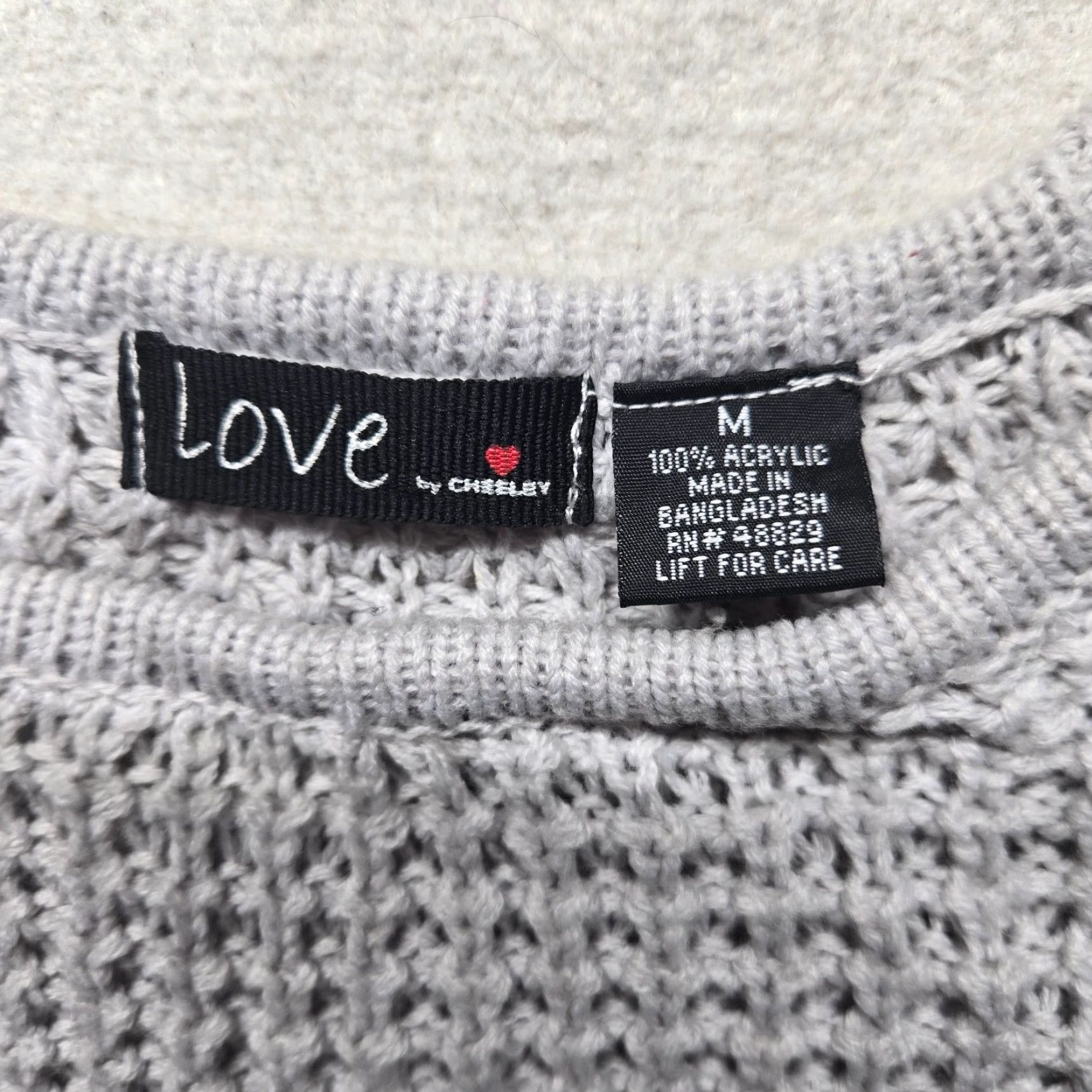 Vintage Love By Chesley Women's Sweater Long Sleeve Pullover Knit Gray M Regular Lightweight Stretch Fall Spring Summer Winter Size M / US 6-8 / IT 42-44 - 3 Thumbnail
