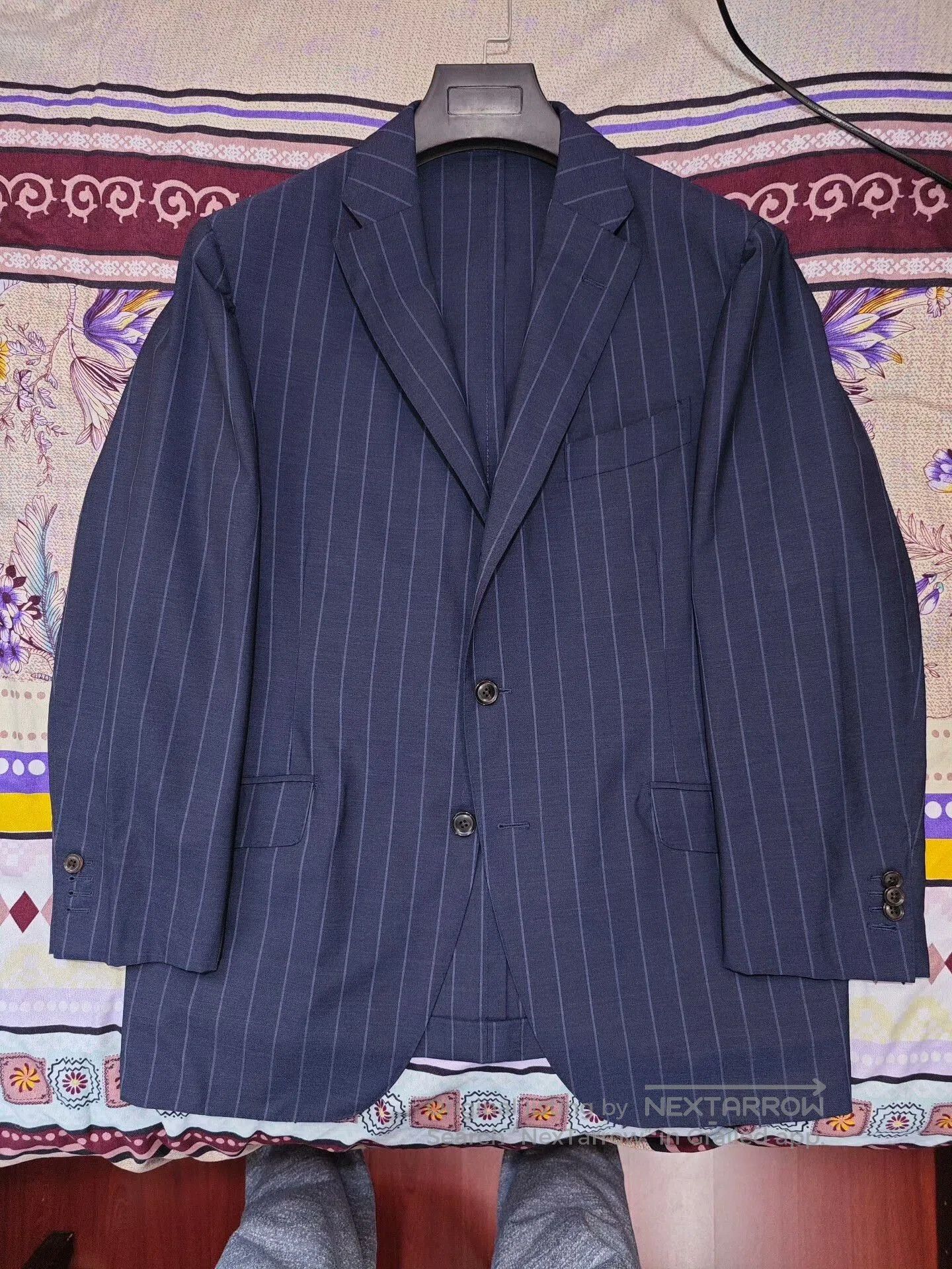 Japanese Brand Custom Italian Wool Linen Blend Suit. Size US L / EU 52-54 / 3 - 5 Thumbnail